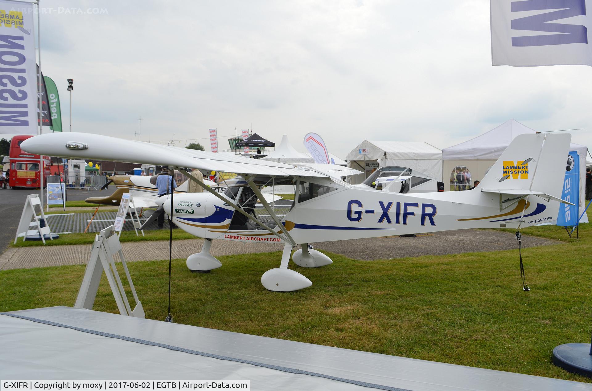 G-XIFR, 2014 Lambert Mission M108 C/N 370-14986, Lambert Mission M108 at AeroExpo 2017, Wycombe Air Park 2017.
