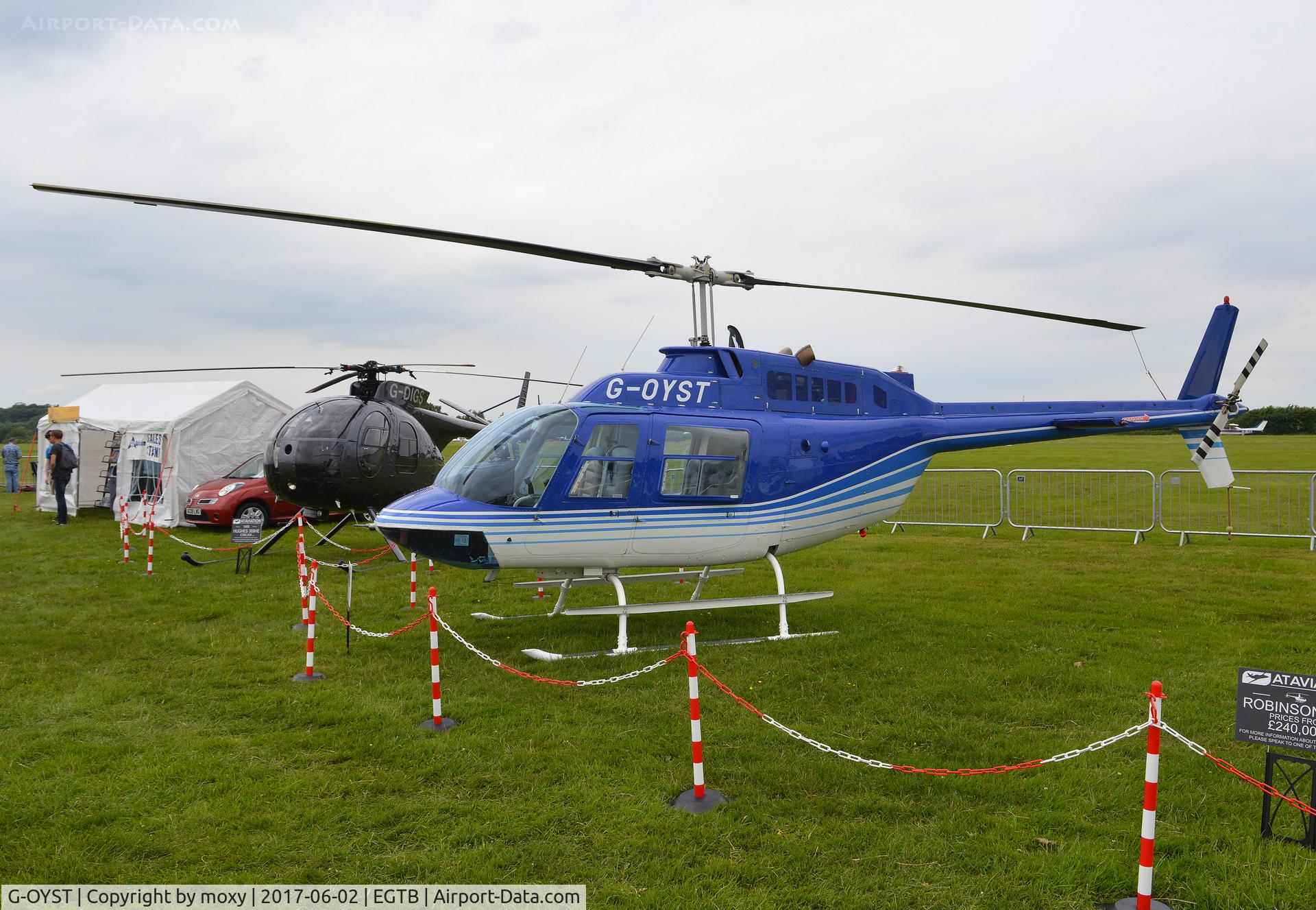 G-OYST, 1975 Agusta AB-206B JetRanger II C/N 8440, Agusta AB-206B JetRanger II at Wycombe Air Park.