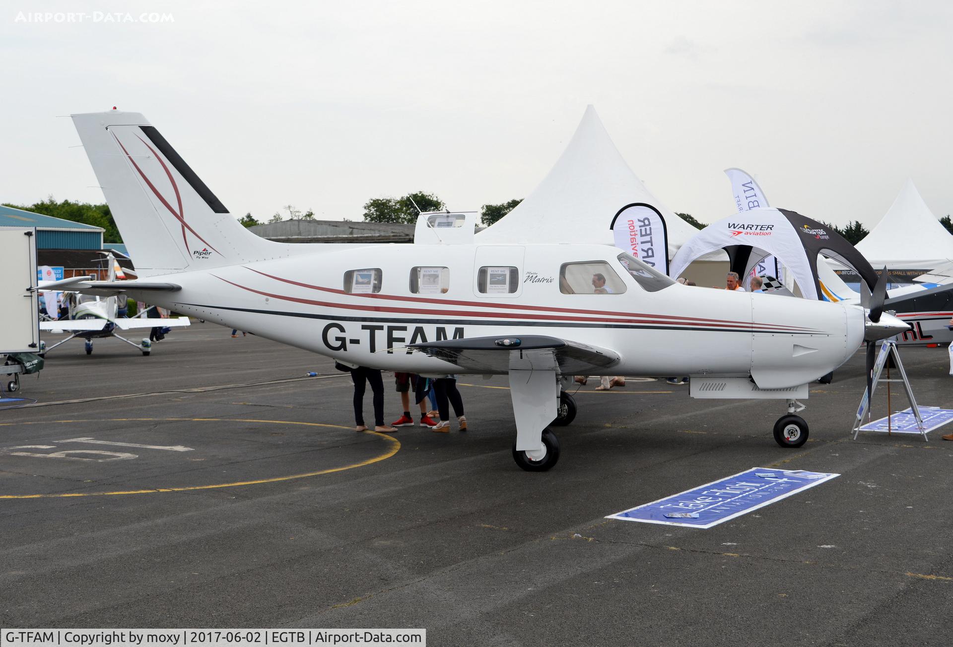 G-TFAM, 2008 Piper PA-46R-350T Malibu Matrix C/N 4692068, Piper PA-46R-350T Malibu Matrix at AeroExpo 2017, Wycombe Air Park.