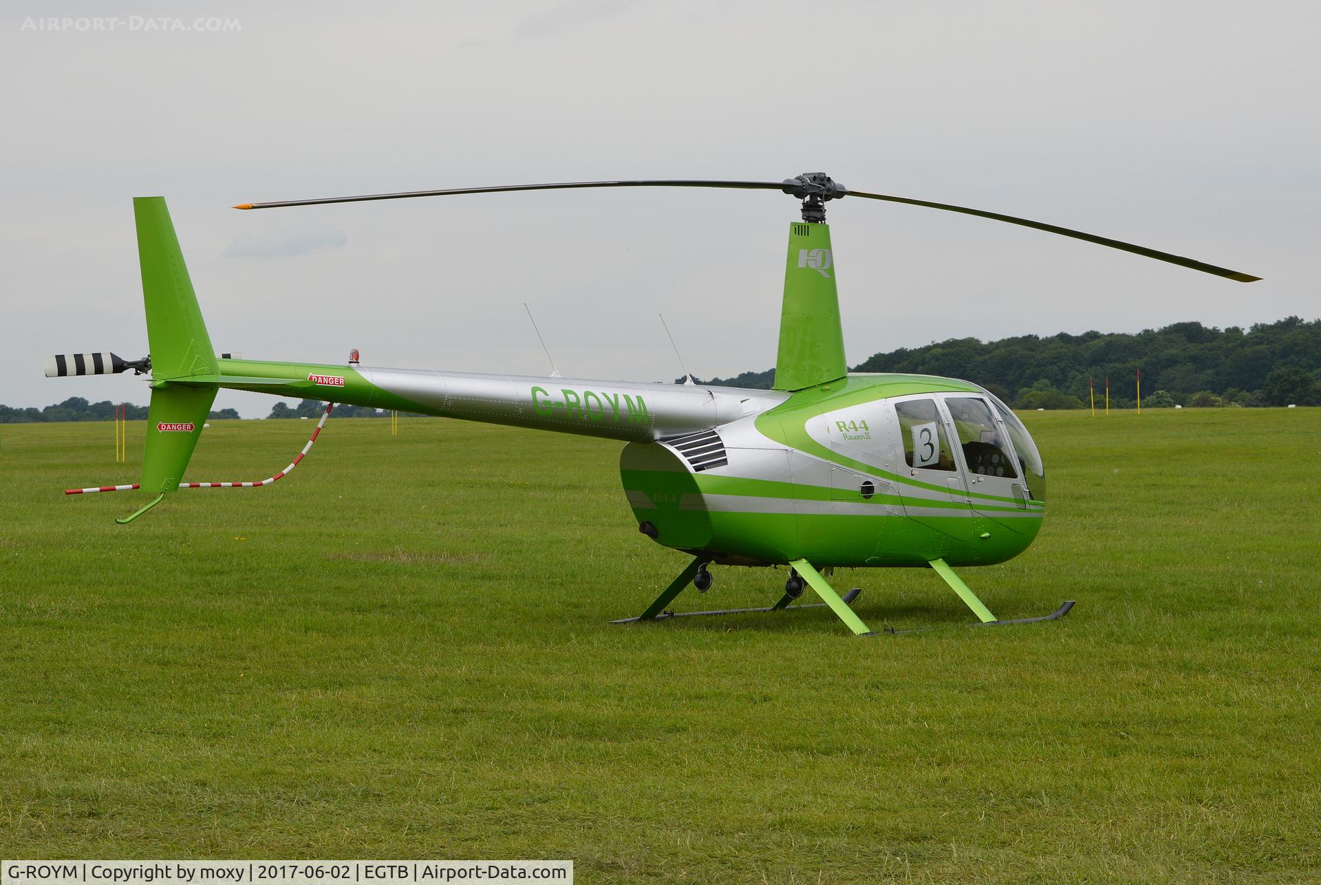 G-ROYM, 2008 Robinson R44 Raven II C/N 12295, Robinson R44 Raven II at Wycombe Air Park.