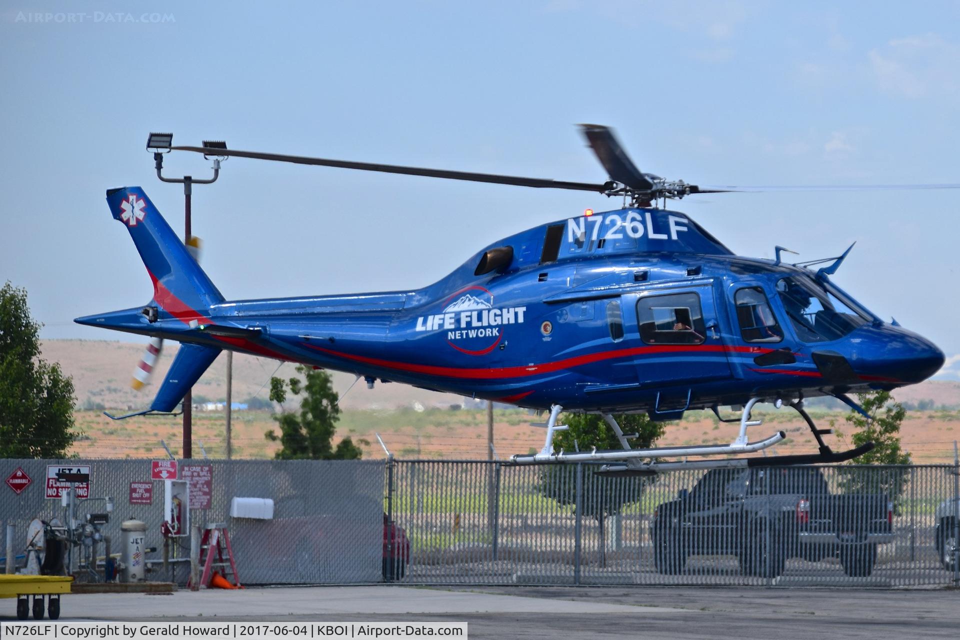 N726LF, 2015 AgustaWestland AW-119 MKII Koala C/N 14836, Just lifting off the ramp.