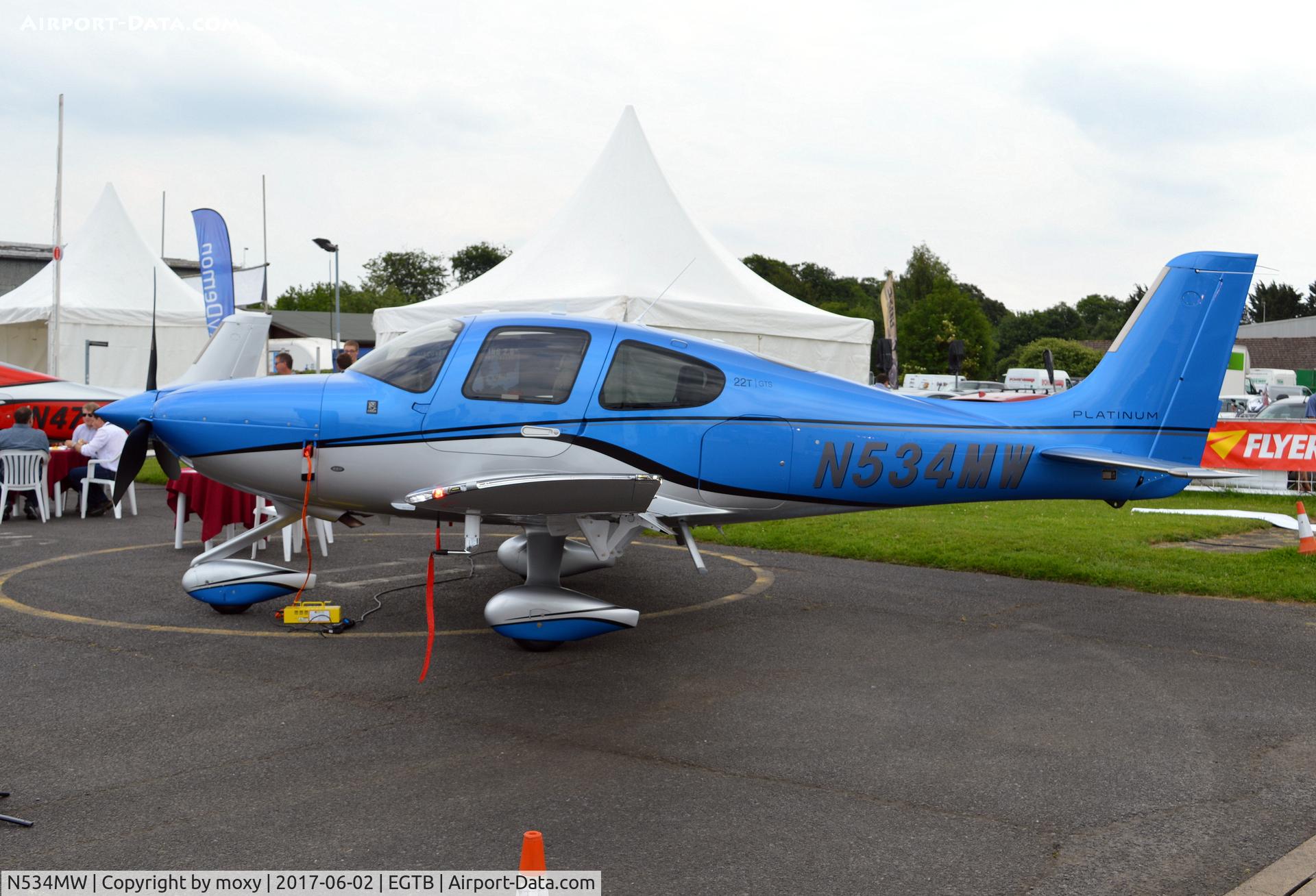 N534MW, 2017 Cirrus SR-22T C/N 1534, Cirrus SR-22T at AeroExpo 2017, Wycombe Air Park.