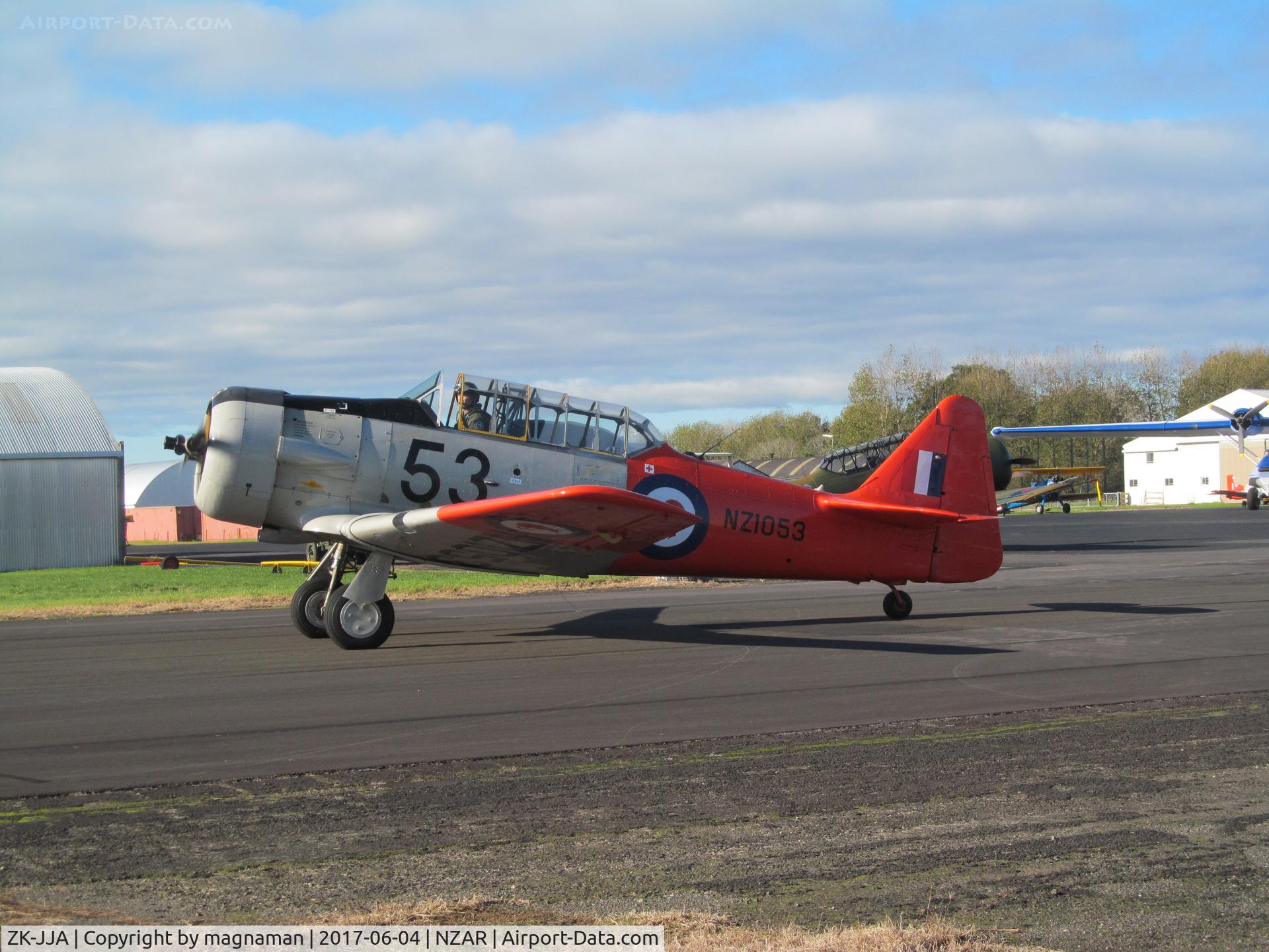 ZK-JJA, 1941 North American AT-6C Harvard IIA C/N 88-13910, out to display