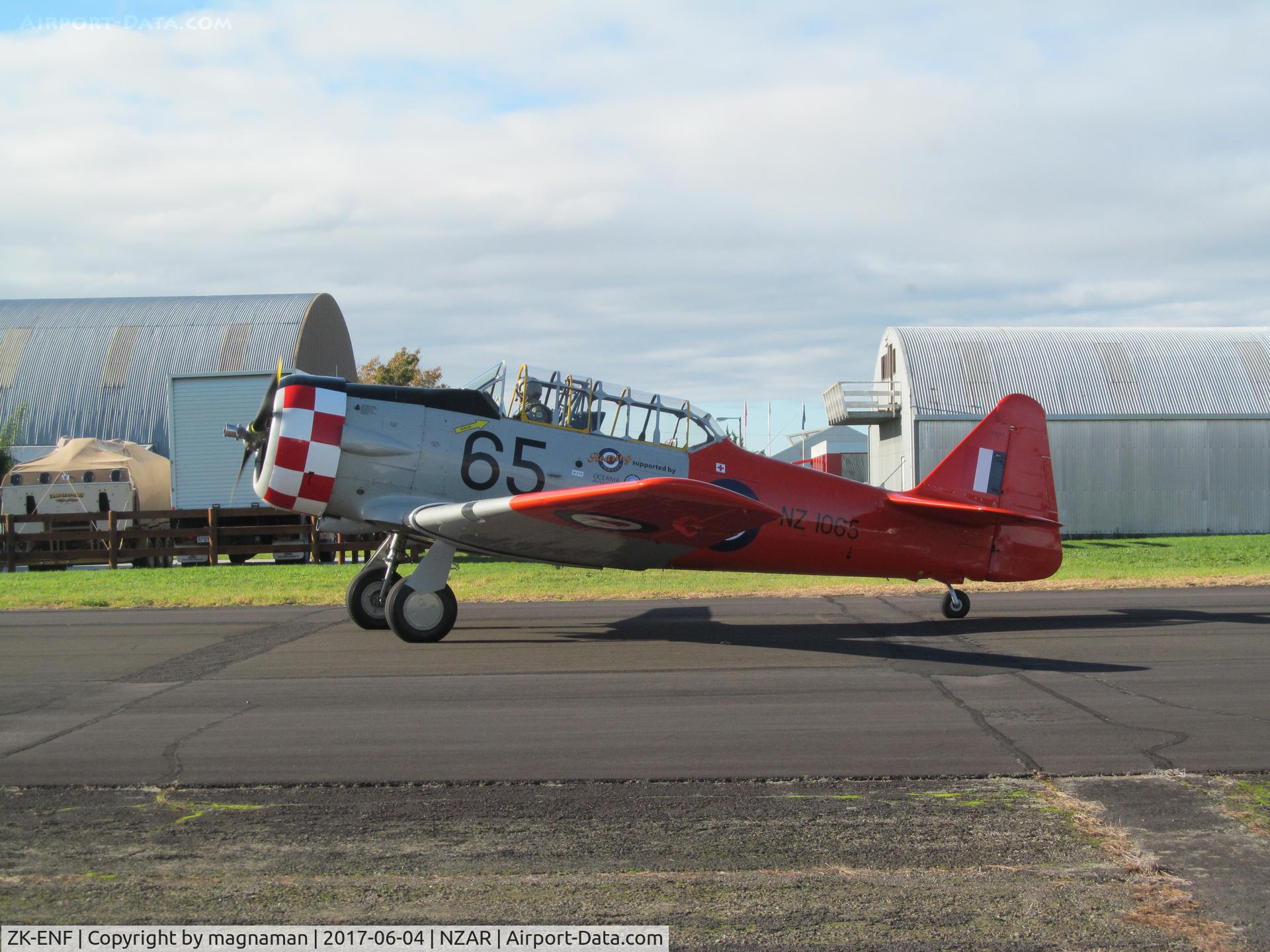 ZK-ENF, North American AT-6D Harvard III C/N 88-14889 (41-33917), next in line up