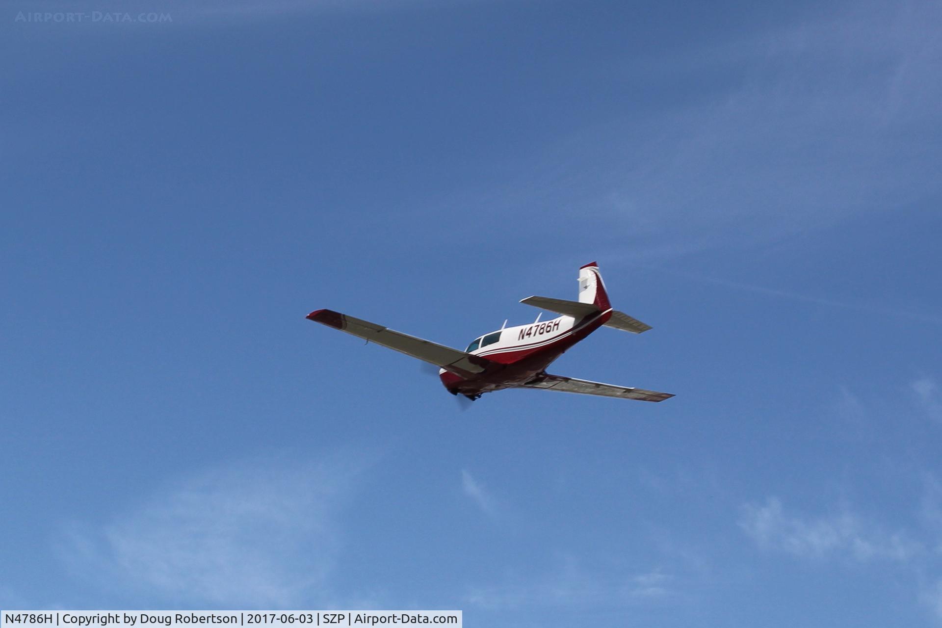 N4786H, 1979 Mooney M20J 201 C/N 24-0876, 1979 MOONEY M20J 201, Lycoming IO-360 A&C 200 Hp, fast takeoff climb Rwy 22