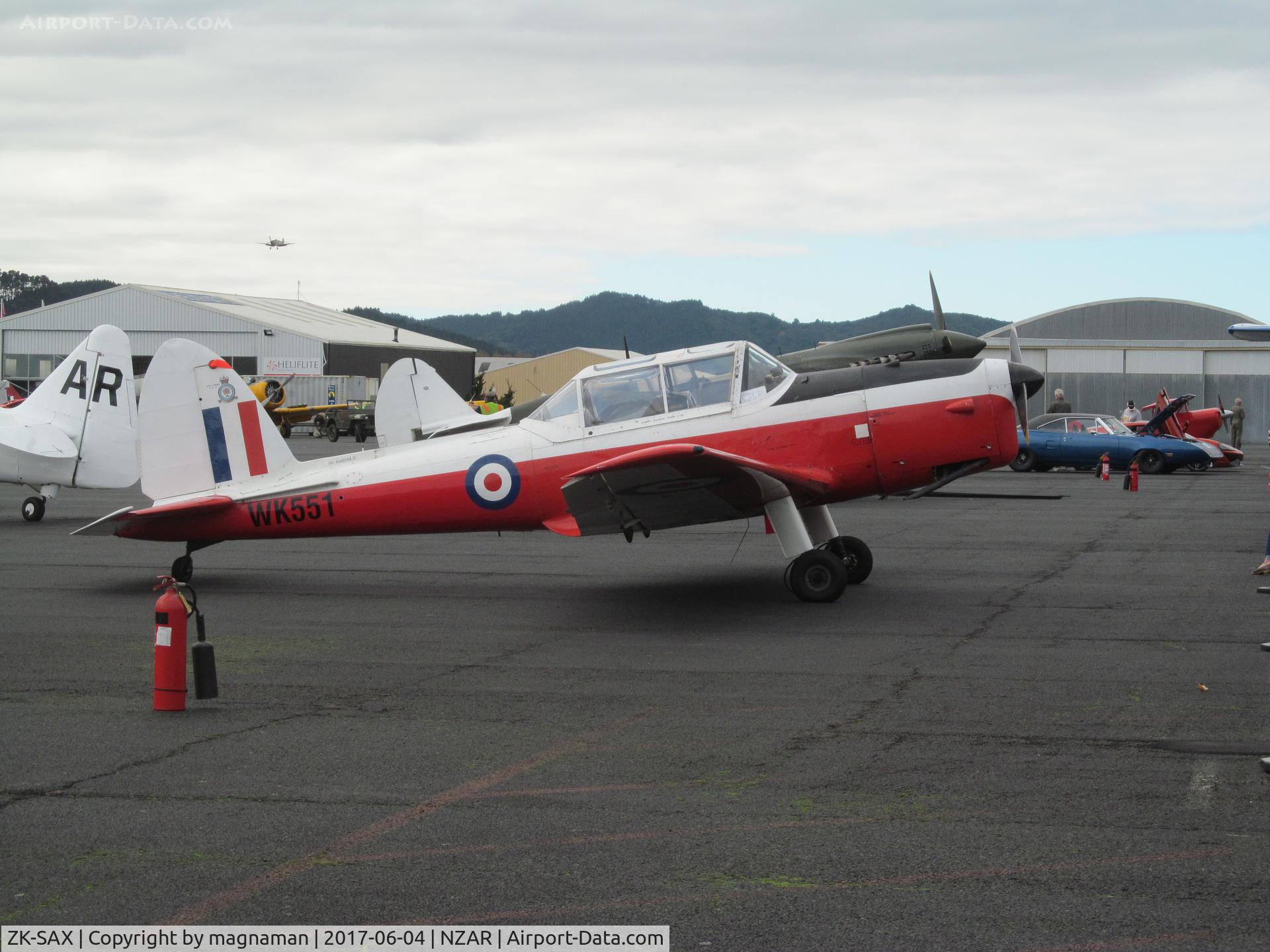 ZK-SAX, De Havilland DHC-1 Chipmunk T.10 C/N C1/0566, on apron