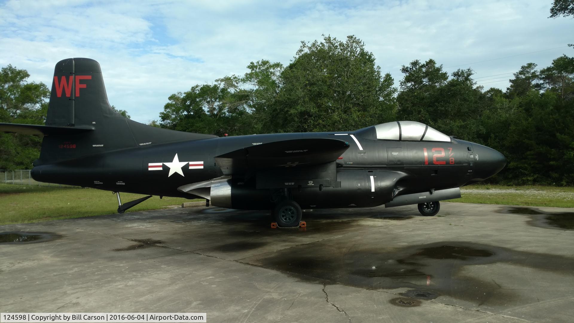 124598, 1951 Douglas F3D-2 Skyknight C/N 7468, Freshly painted. Outside museum at NAS Pensacola.