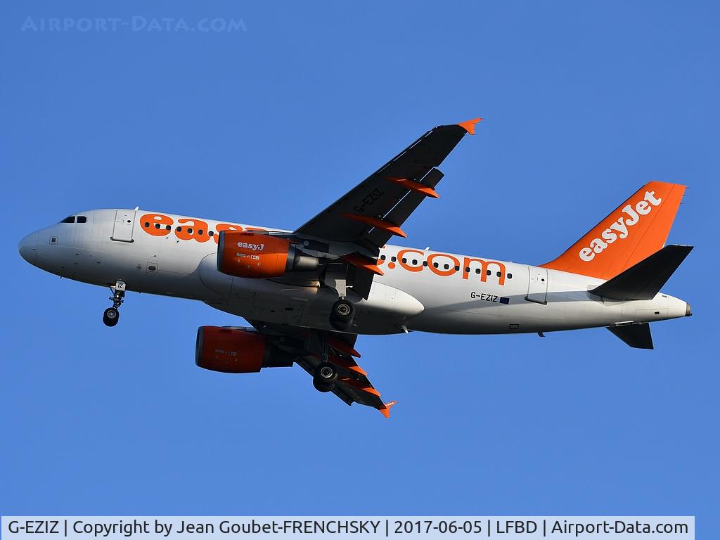 G-EZIZ, 2005 Airbus A319-111 C/N 2646, U24301 from Lyon landing runway 23