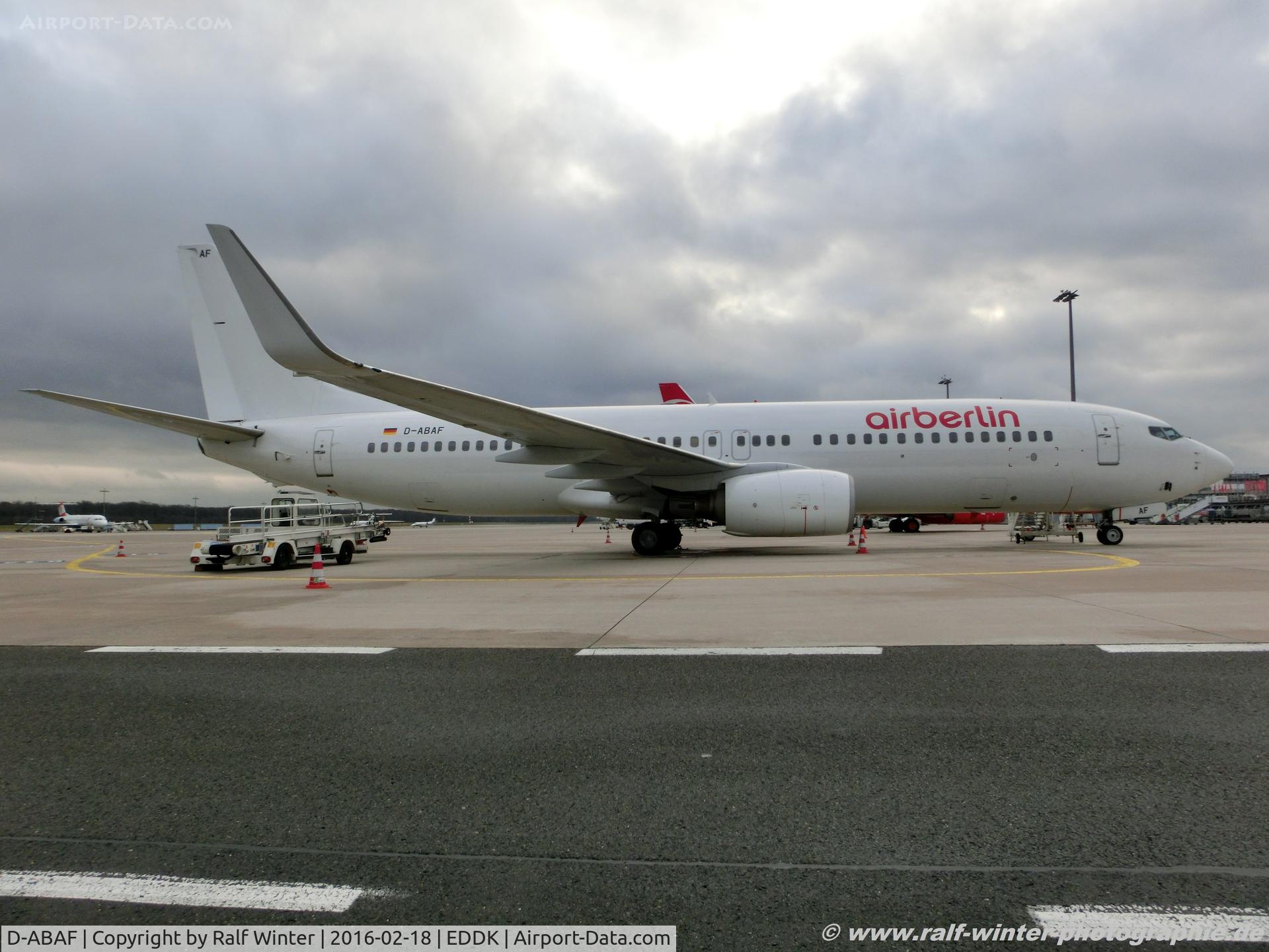 D-ABAF, 2001 Boeing 737-86J C/N 30878, Boeing 737-86J(W) - AB BER Air Berlin all white - 30878 - D-ABAF - 18.02.2016 - CGN