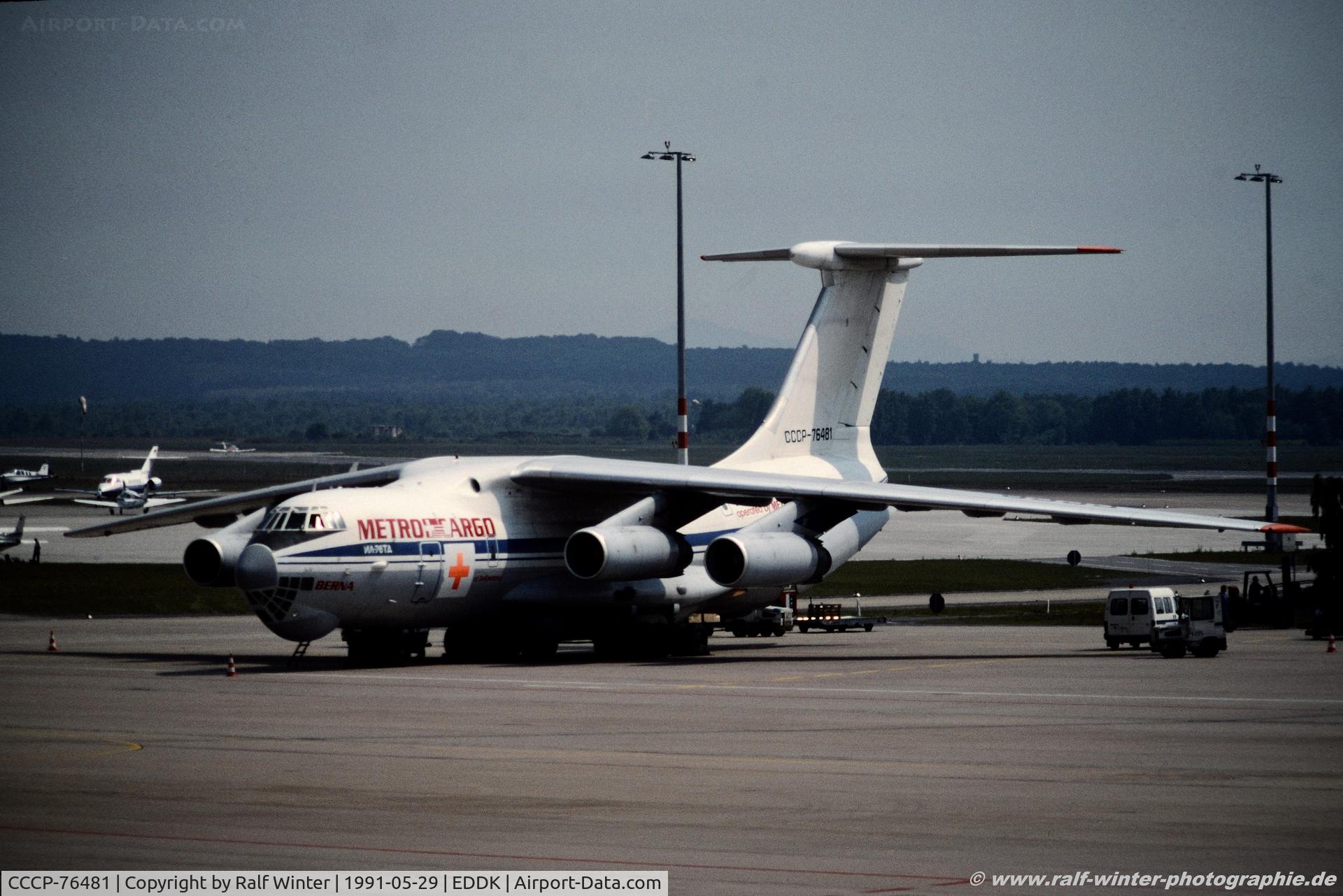 CCCP-76481, Ilyushin IL-76TD C/N 53460795, Ilyushin Il-76TD - Metro Cargo - 53460795 - CCCP-76481 - 29.05.1991 - CGN