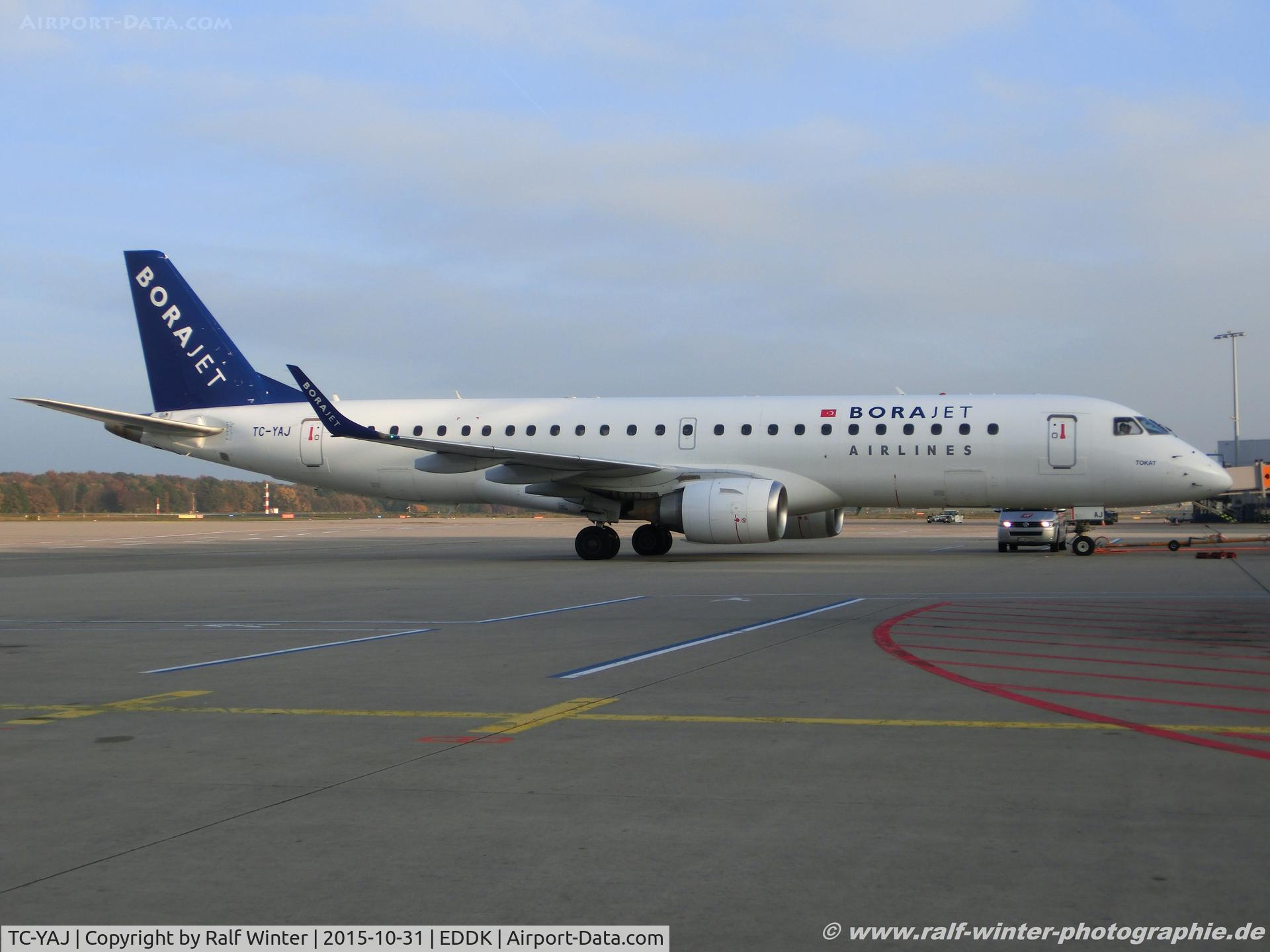 TC-YAJ, 2008 Embraer 190LR (ERJ-190-100LR) C/N 19000230, Embraer ERJ-190LR 190-100LR - BRJ Bora Jet - 19000230 - TC-YAJ - 31.10.2015 - CGN