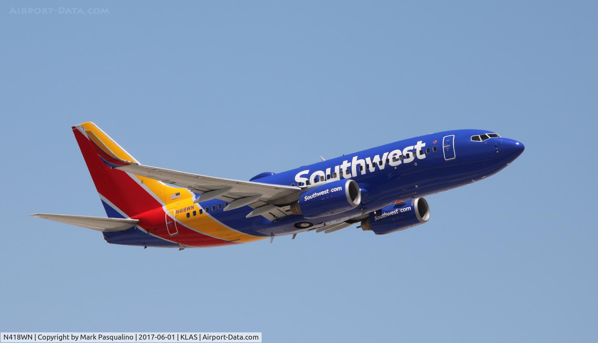 N418WN, 2001 Boeing 737-7H4 C/N 29823, Boeing 737-700