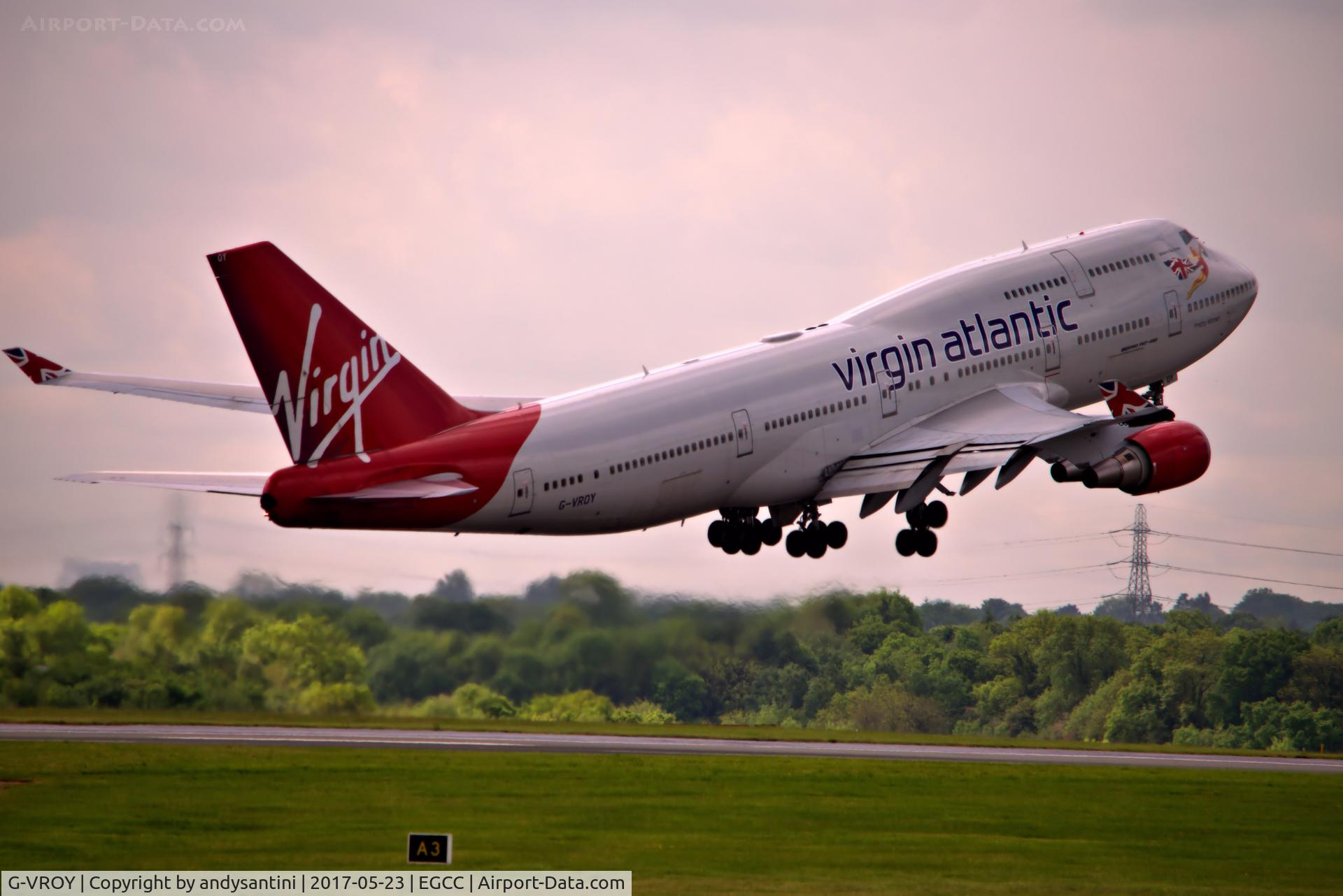 G-VROY, 2001 Boeing 747-443 C/N 32340, just took off from [man egcc uk]