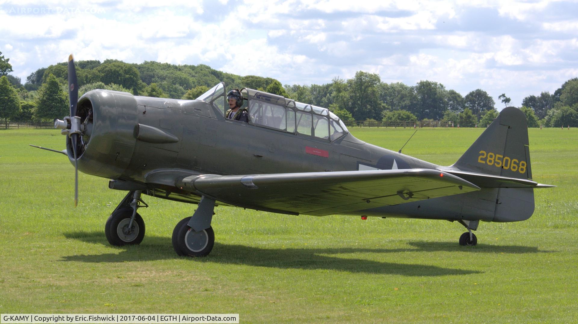 G-KAMY, North American AT-6D Harvard III C/N 88-16849 (42-85068), 1. G-KAMY at Shuttleworth Collection's 'Fly Navy,' June 2017.
