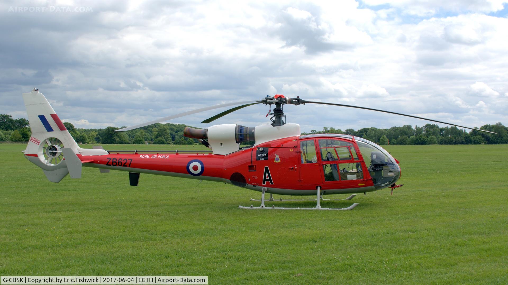 G-CBSK, 1982 Westland SA-341D Gazelle HT3 C/N WA1914, 2. ZB627 at Shuttleworth Collection's 'Fly Navy,' June 2017.