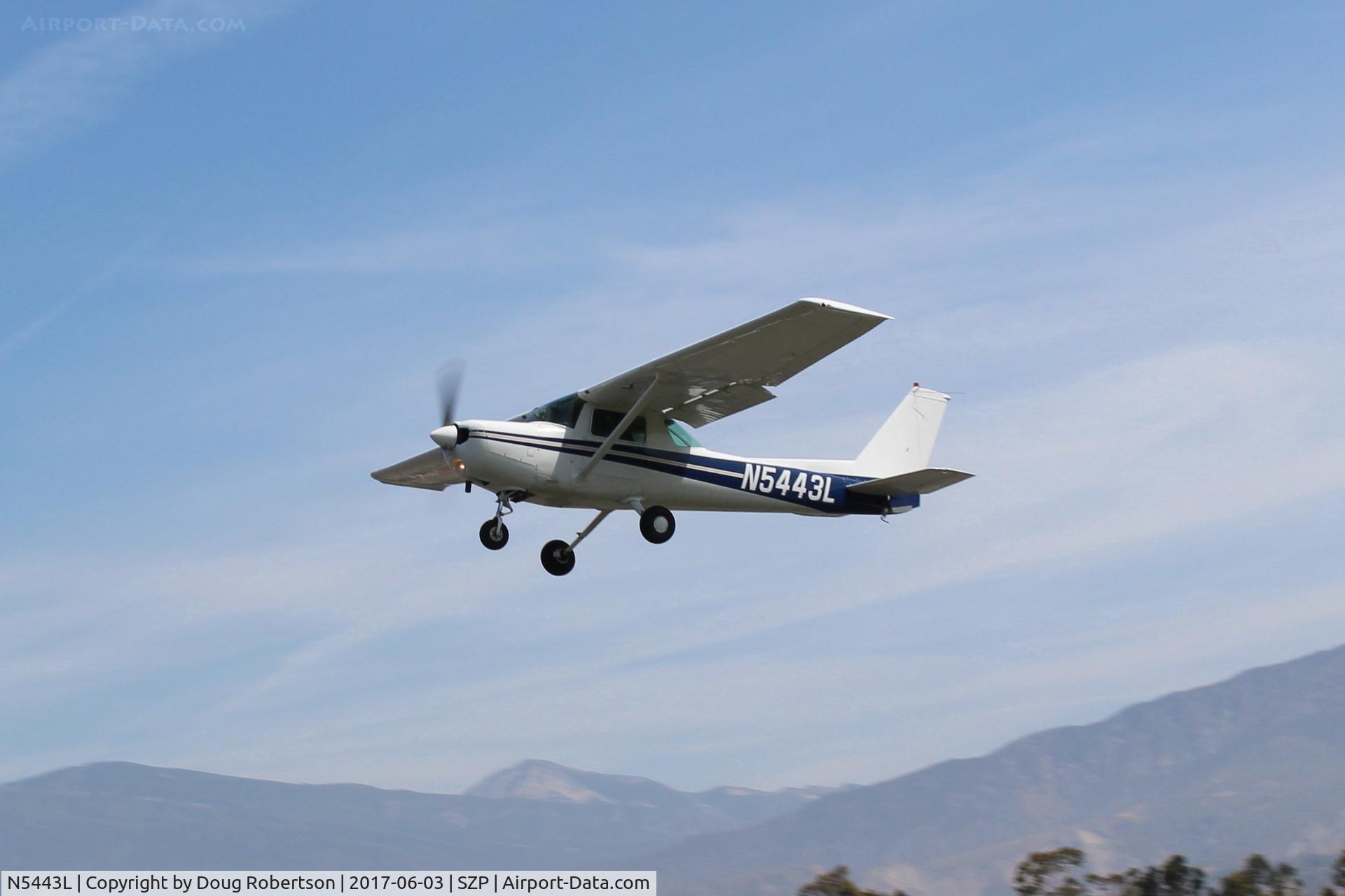 N5443L, 1980 Cessna 152 C/N 15284315, 1980 Cessna 152, Lycoming O-235 115 Hp, balked landing go-around Rwy 22