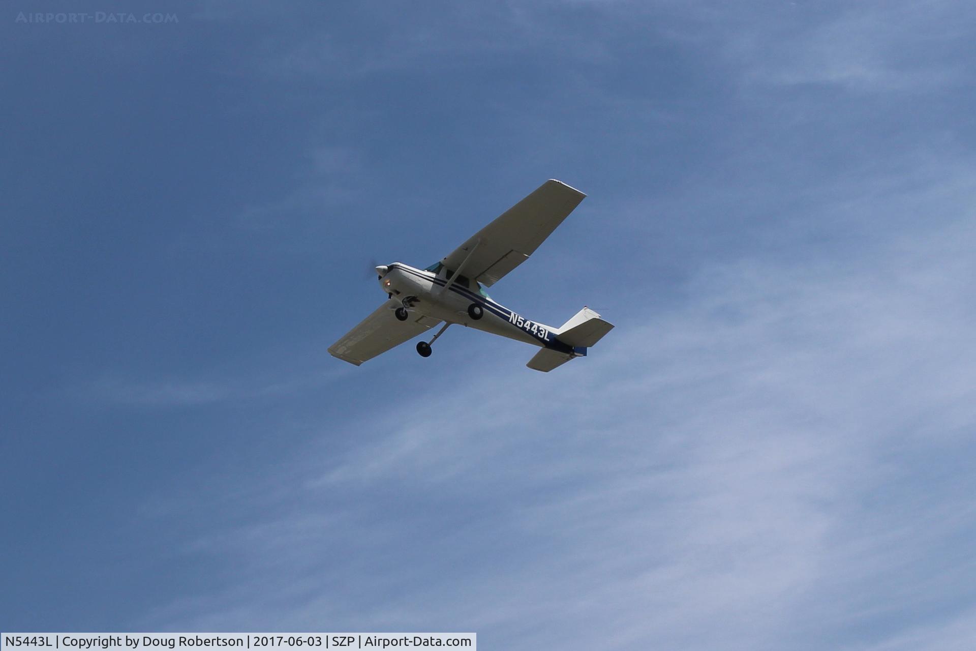 N5443L, 1980 Cessna 152 C/N 15284315, 1980 Cessna 152, Lycoming O-235 115 Hp, takeoff climb Rwy 22