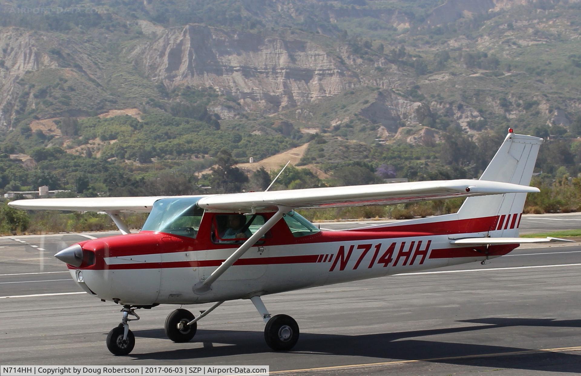 N714HH, 1977 Cessna 150M C/N 15079185, 1977 Cessna 150M, Continental O-200 100 Hp, taxi back