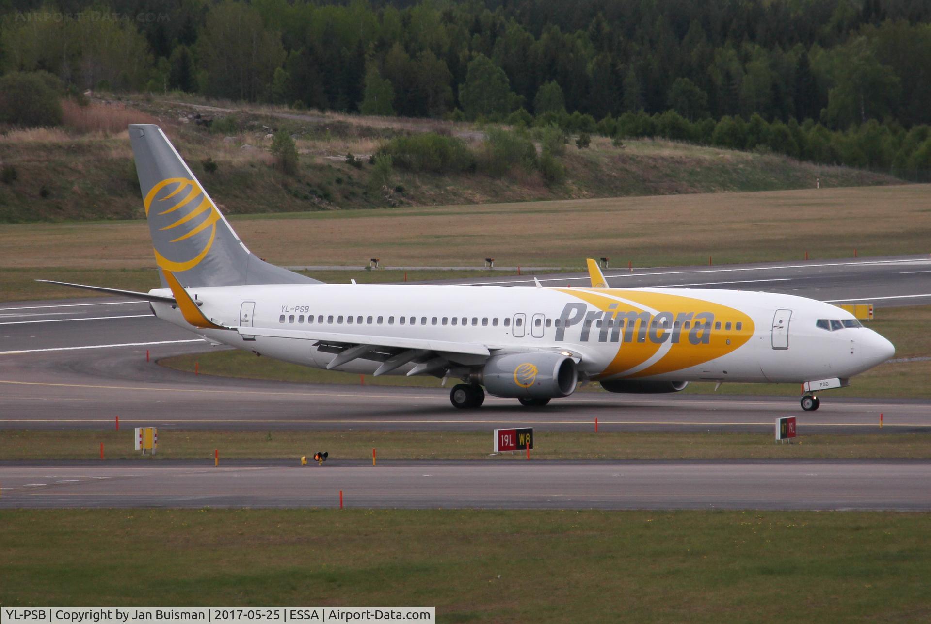 YL-PSB, 2007 Boeing 737-8Q8 C/N 30722, Primera Air Nordic