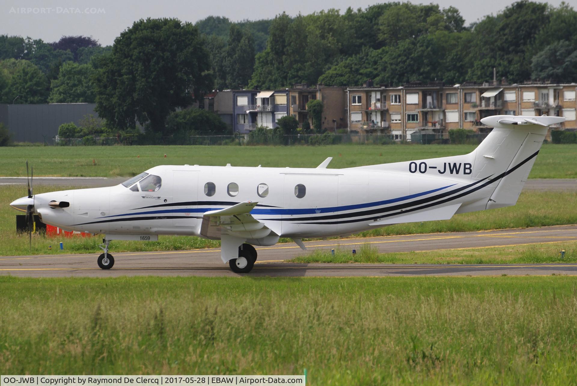 OO-JWB, 2016 Pilatus PC-12/47E C/N 1659, At Antwerp Airport.