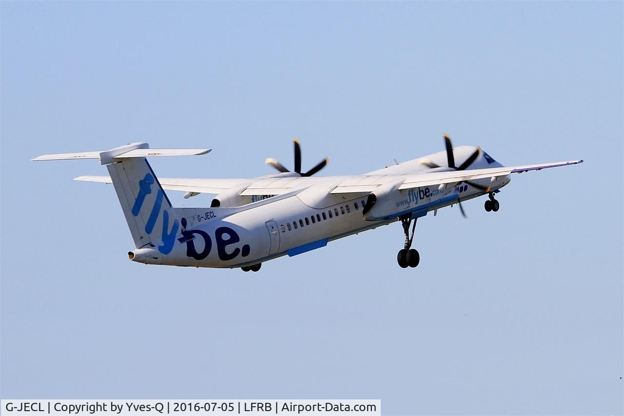 G-JECL, 2005 De Havilland Canada DHC-8-402Q Dash 8 C/N 4114, De Havilland Canada DHC-8-402Q Dash 8, Take off rwy 07R, Brest-Bretagne Airport (LFRB-BES)