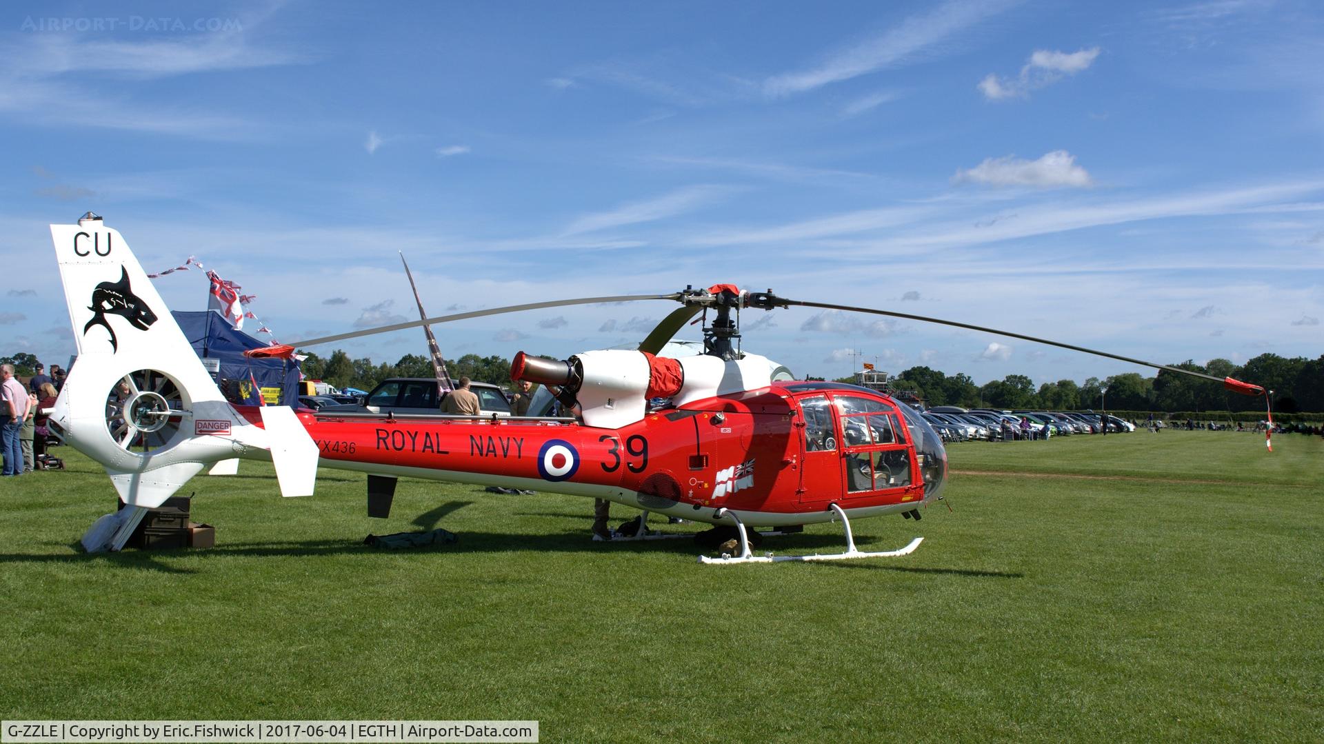 G-ZZLE, 1976 Westland SA-341C Gazelle HT2 C/N WA1402, 2. XX436 at Shuttleworth Collection's 'Fly Navy,' June 2017.