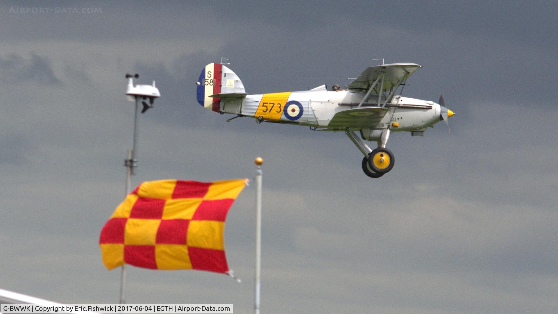 G-BWWK, 1932 Hawker Nimrod I C/N 41H-43617, 44. S1581 in display mode at Shuttleworth Collection's 'Fly Navy,' June 2017.
