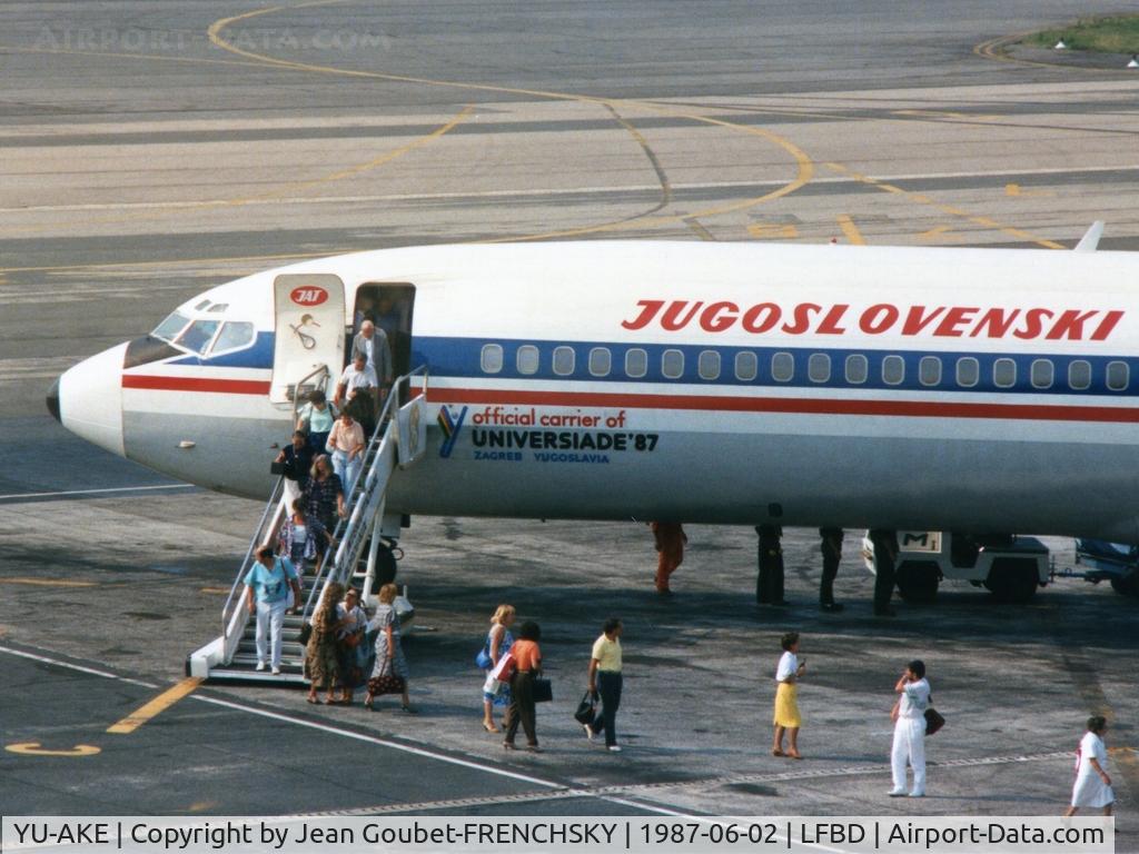 YU-AKE, 1974 Boeing 727-2H9 C/N 21037, JAT - Yugoslav Airlines sticker 