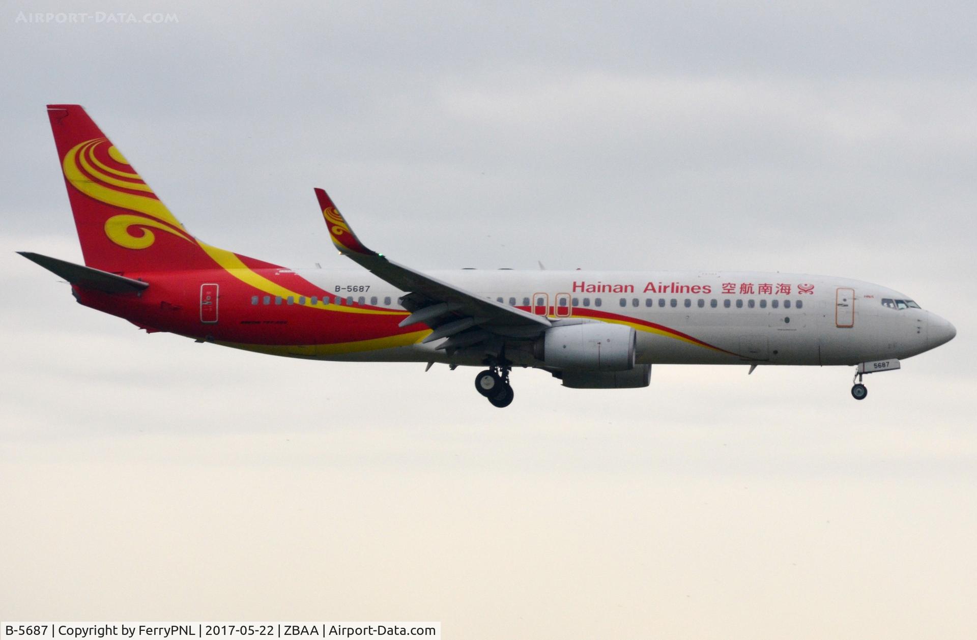 B-5687, 2012 Boeing 737-84P C/N 38157, Hainan B738 on finals