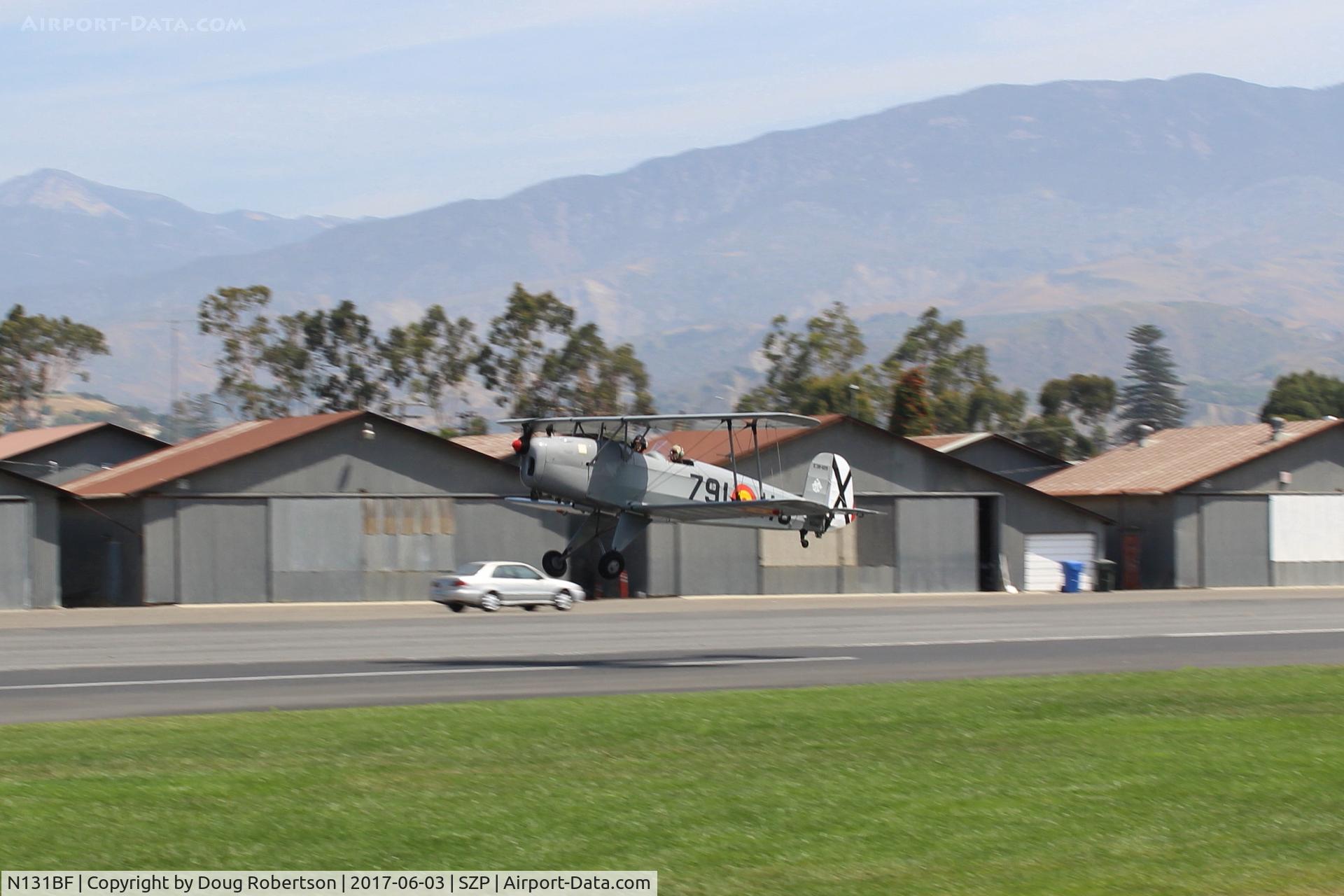N131BF, 1963 CASA 1-131 Jungmann C/N E3B-629, 1963 C.A.S.A. 1.131 BUCKER JUNGMANN, E.N.M.A. GIV series, takeoff climb Rwy 22