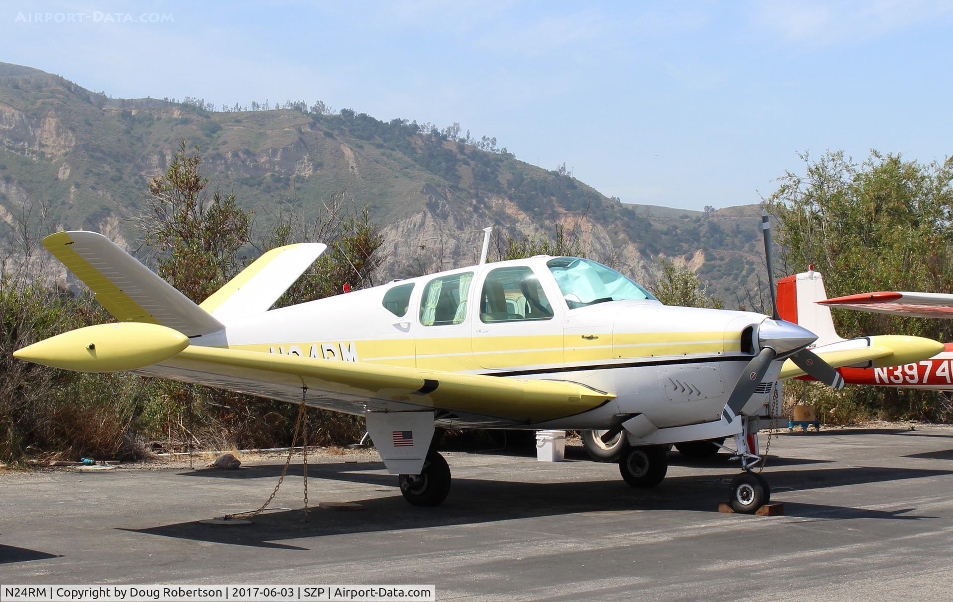 N24RM, 1959 Beech K35 Bonanza C/N D-5805, 1959 Beech K35 BONANZA, Continental IO-470-C 250 Hp, 50 gallons fuel without tip tanks shown) , K35 first Bonanza to offer optional 5th seat. Original base price-$25,300