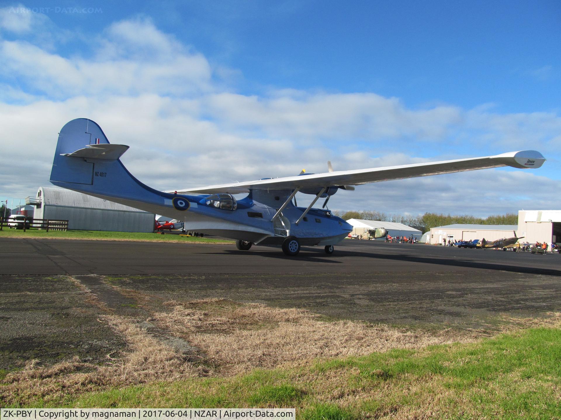 ZK-PBY, Consolidated Vultee PBY-5A Catalina C/N CV-357, taxying back to apron after display