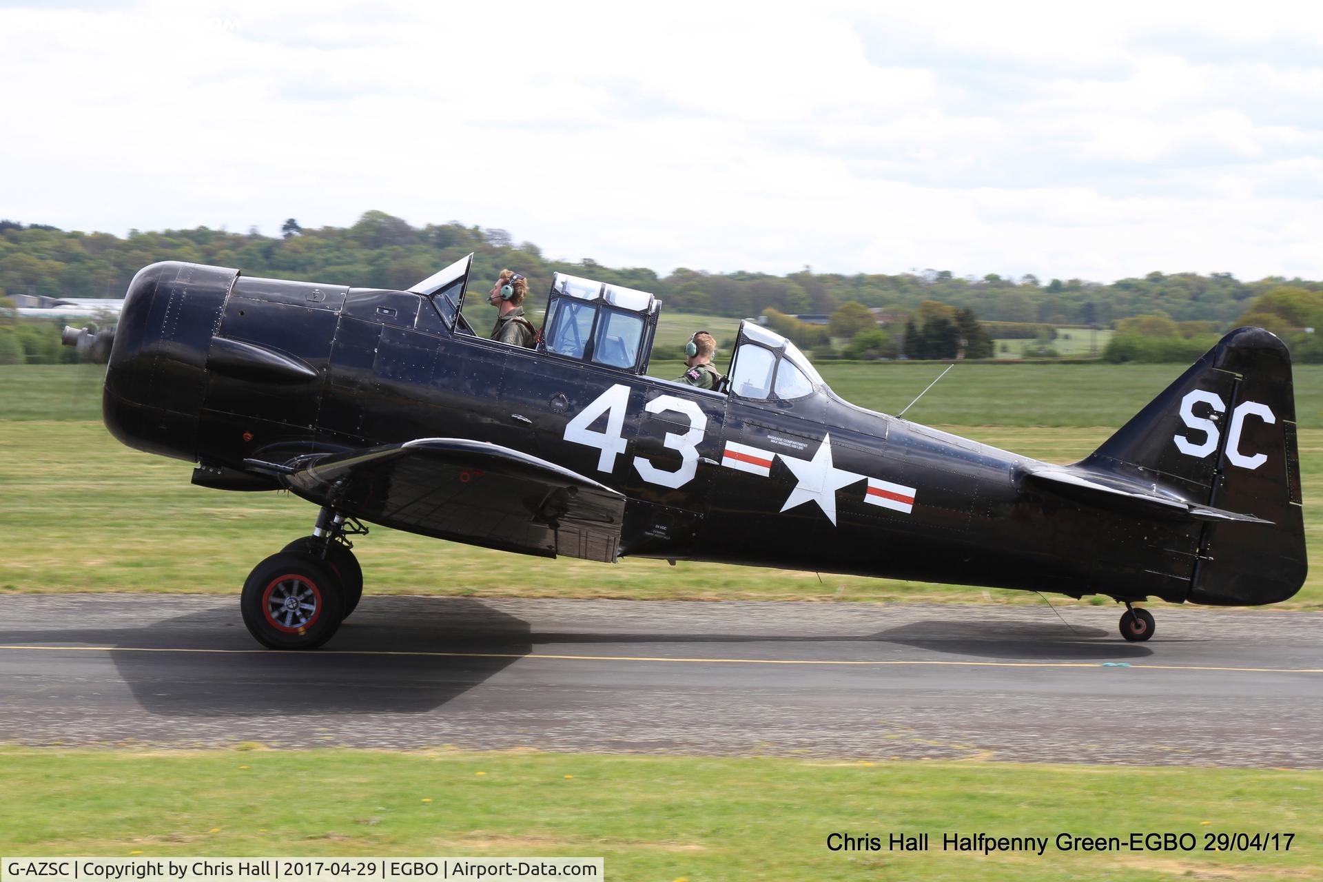 G-AZSC, 1943 Noorduyn AT-16 Harvard IIB C/N 14A-1363, at the Radial & Trainer fly-in
