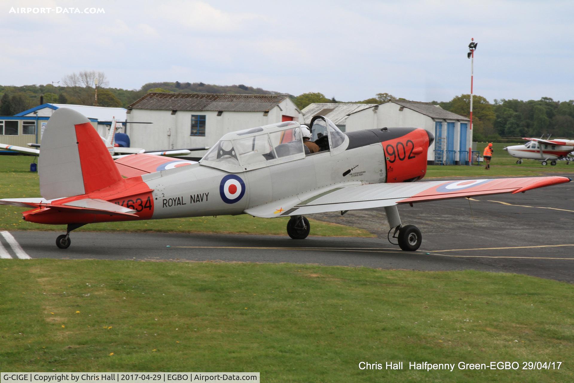 G-CIGE, 1952 De Havilland DHC-1 Chipmunk T.10 C/N C1/0648, at the Radial & Trainer fly-in