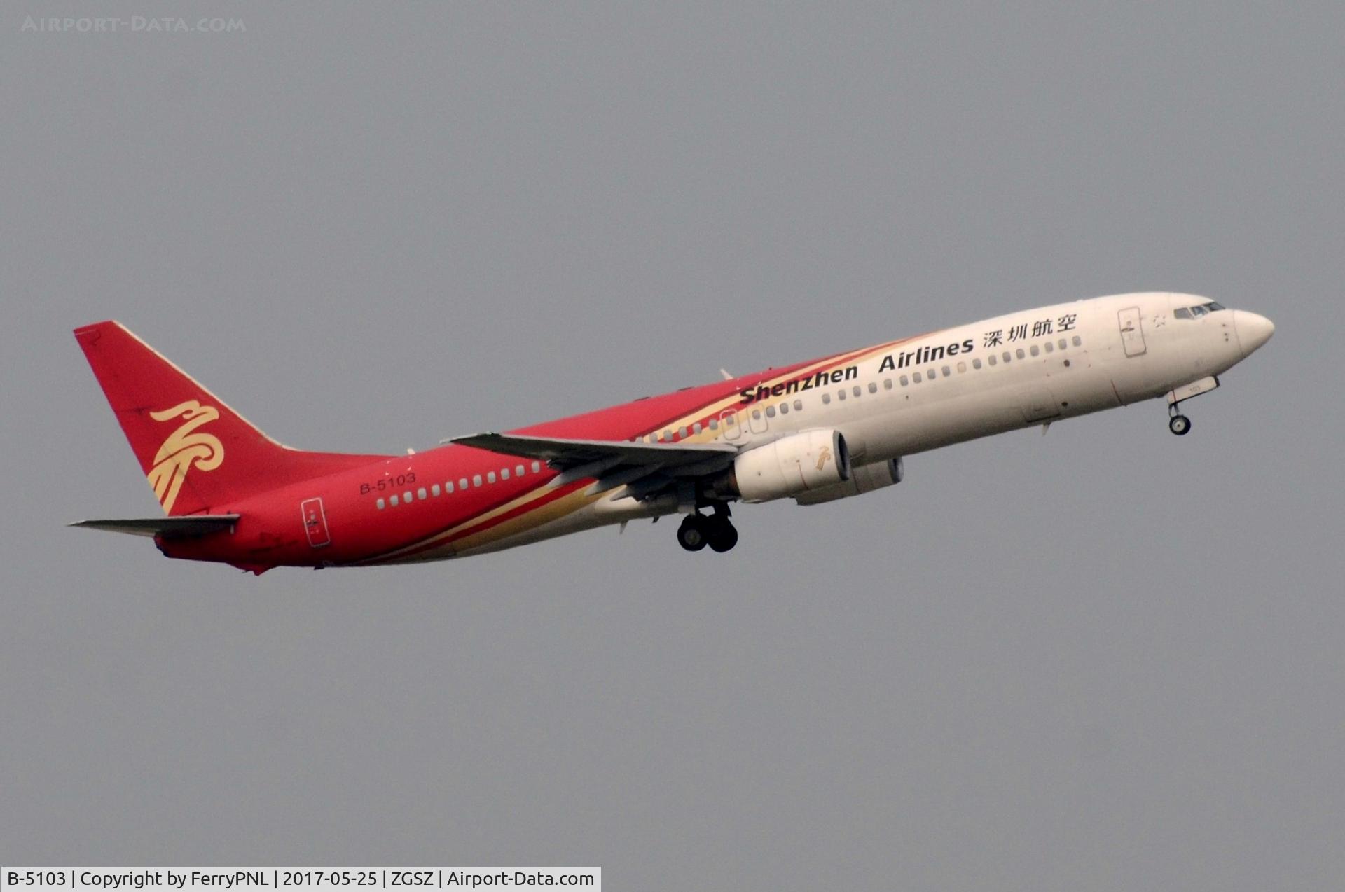 B-5103, 2005 Boeing 737-97L C/N 33645, Shenzeng B739 departing its base.