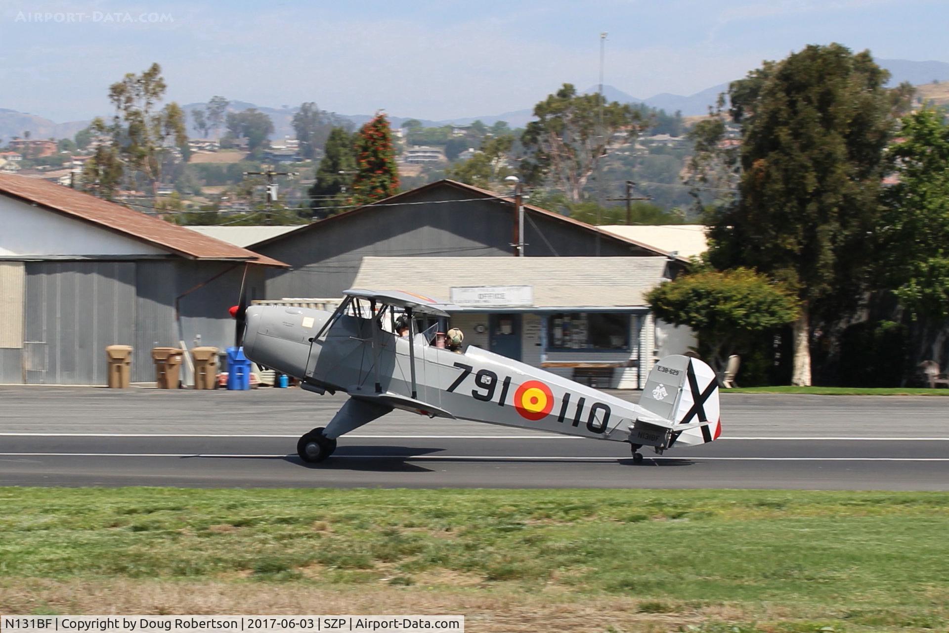 N131BF, 1963 CASA 1-131 Jungmann C/N E3B-629, 1963 C.A.S.A. 1.131 BUCKER JUNGMANN, E.N.M.A. GIV series, landing roll Rwy 22