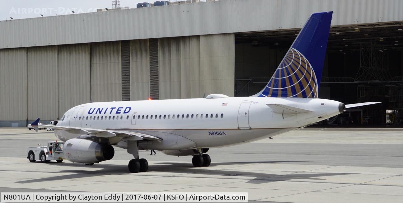 N801UA, 1997 Airbus A319-131 C/N 686, SFO 2017.