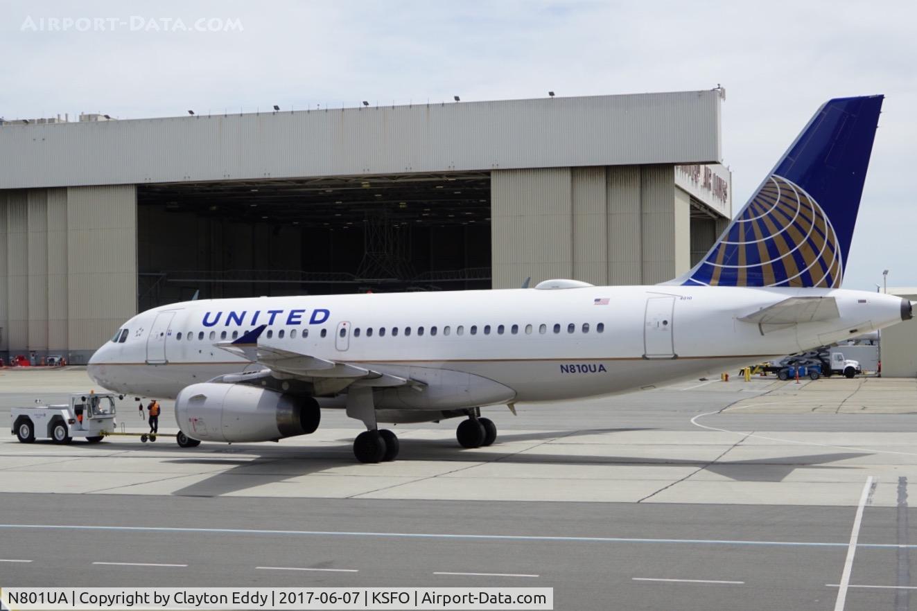 N801UA, 1997 Airbus A319-131 C/N 686, SFO 2017.