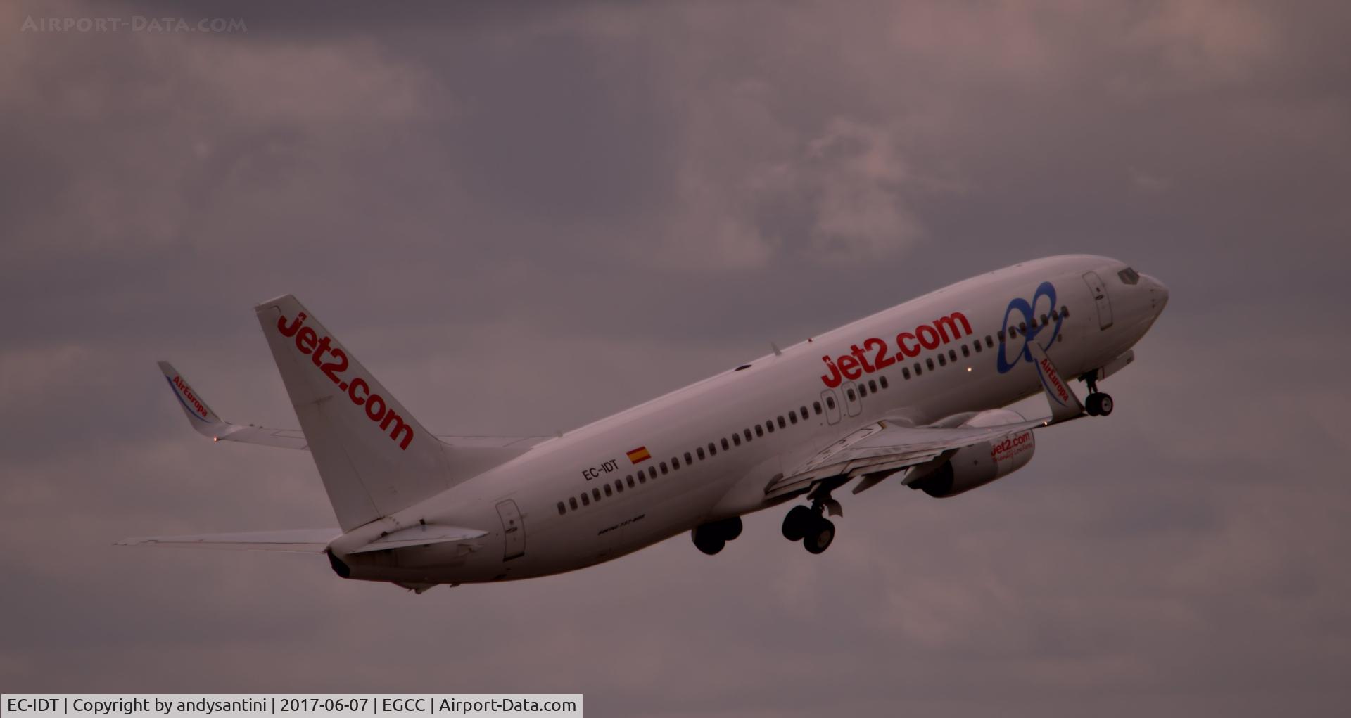 EC-IDT, 2002 Boeing 737-86Q C/N 30281, just took off from [man egcc uk]