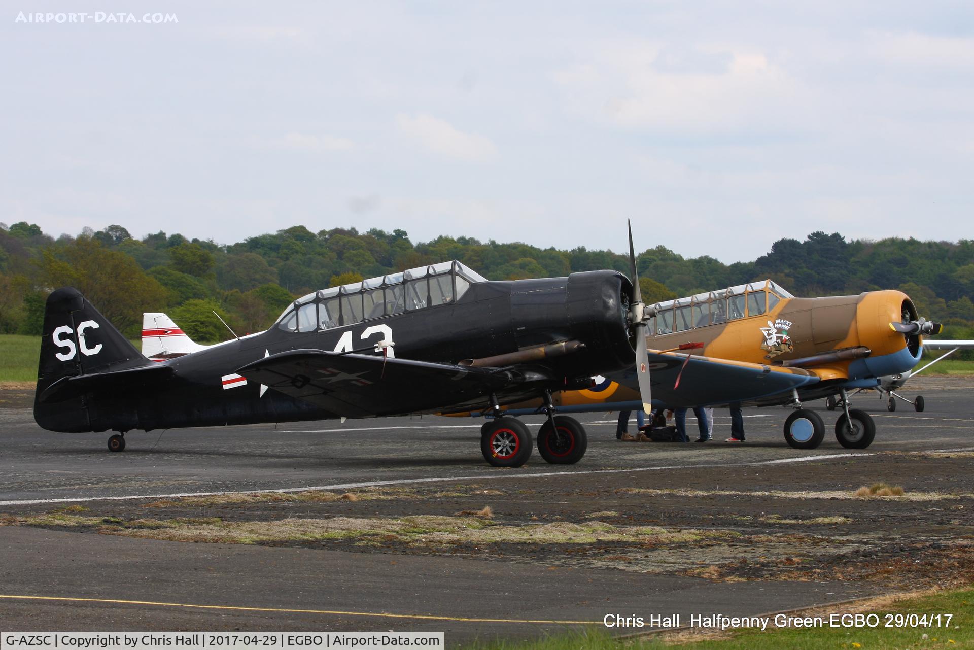 G-AZSC, 1943 Noorduyn AT-16 Harvard IIB C/N 14A-1363, at the Radial & Trainer fly-in