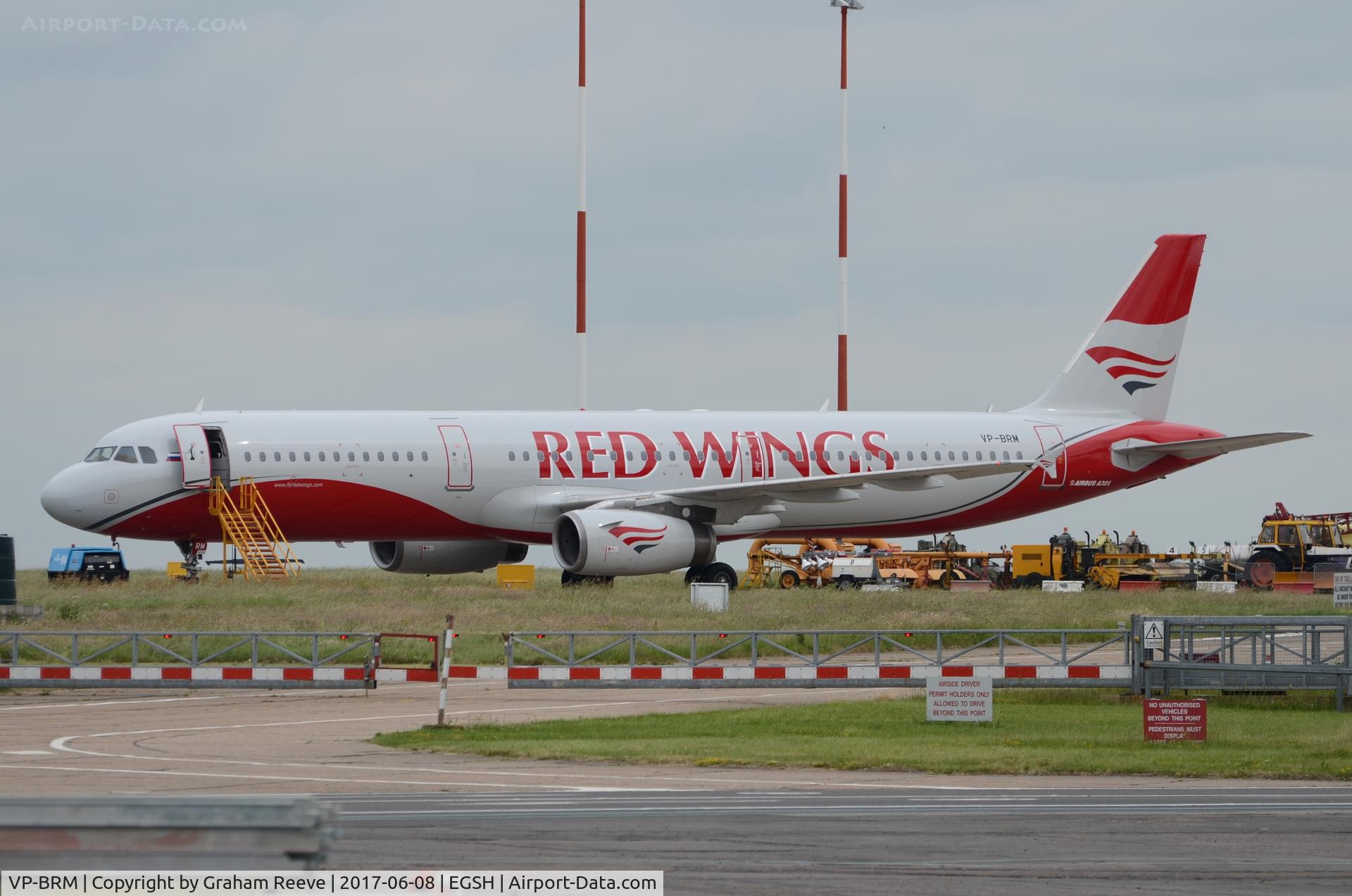VP-BRM, 1998 Airbus A321-231 C/N 802, Parked at Norwich.