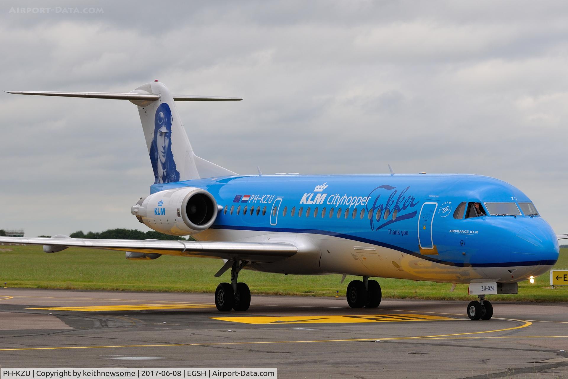 PH-KZU, 1995 Fokker 70 (F-28-0070) C/N 11543, Celebrating the approaching end of a very long relationship .... KLM and Fokker.