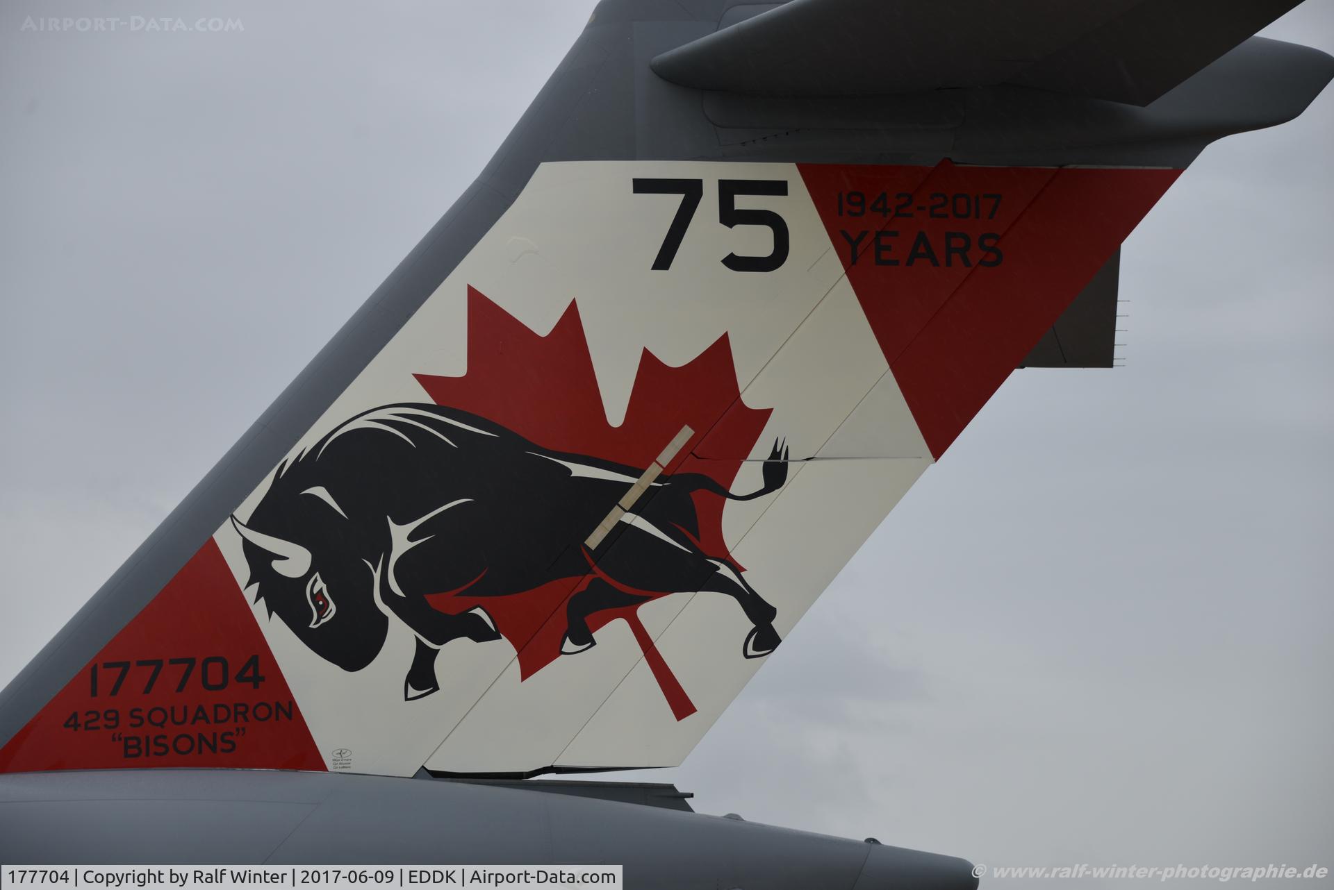 177704, 2008 Boeing CC-177 Globemaster III C/N F-187, Boeing CC-177 Globemaster III - CAF Canadian Air Force '75 Years Bisons' - F-187 - 177704 - 09.06.2017 - CGN