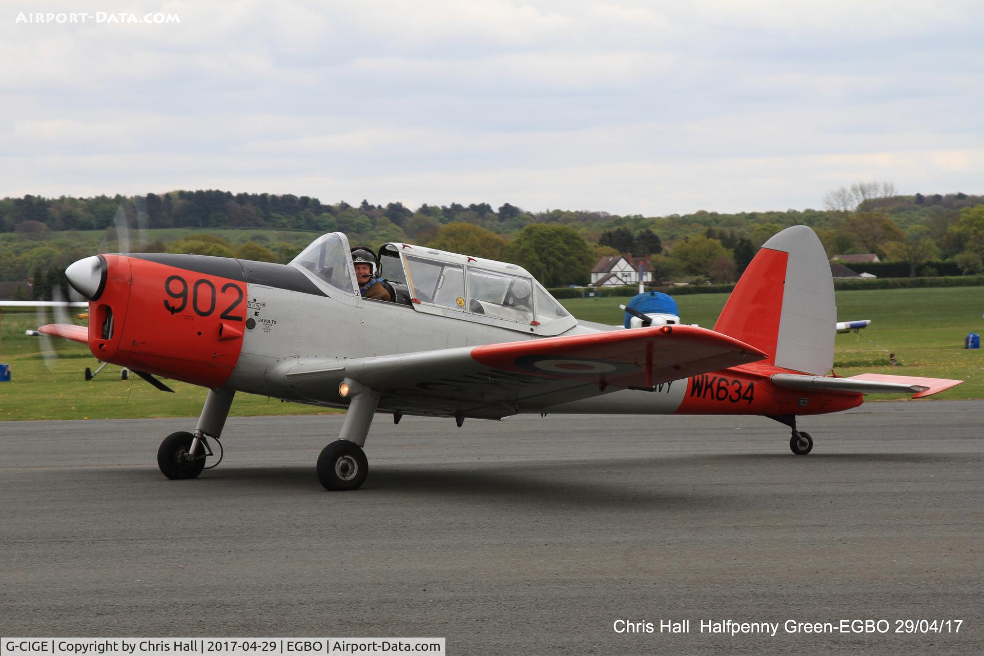G-CIGE, 1952 De Havilland DHC-1 Chipmunk T.10 C/N C1/0648, at the Radial & Trainer fly-in