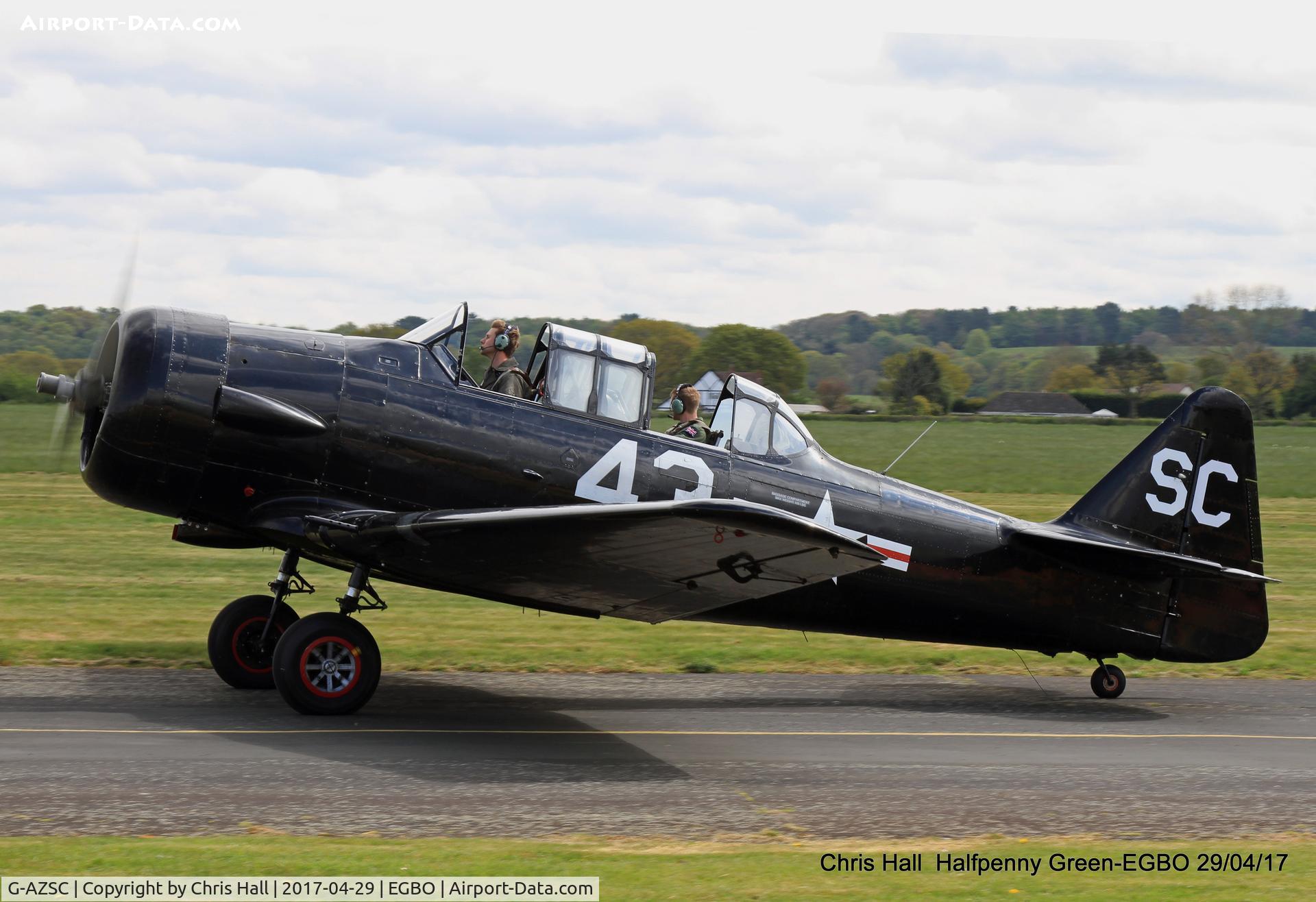 G-AZSC, 1943 Noorduyn AT-16 Harvard IIB C/N 14A-1363, at the Radial & Trainer fly-in