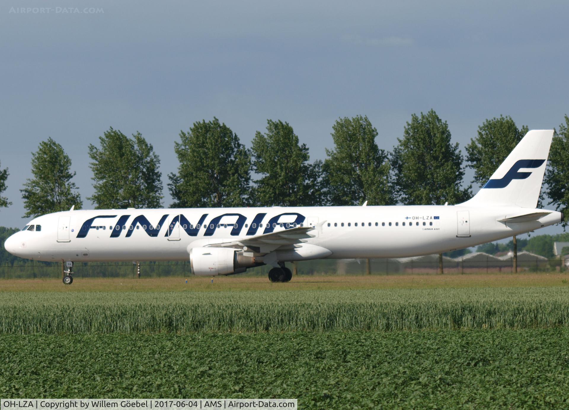 OH-LZA, 1999 Airbus A321-211 C/N 0941, Taxi to te gate on Amsterdam Schiphol Airport