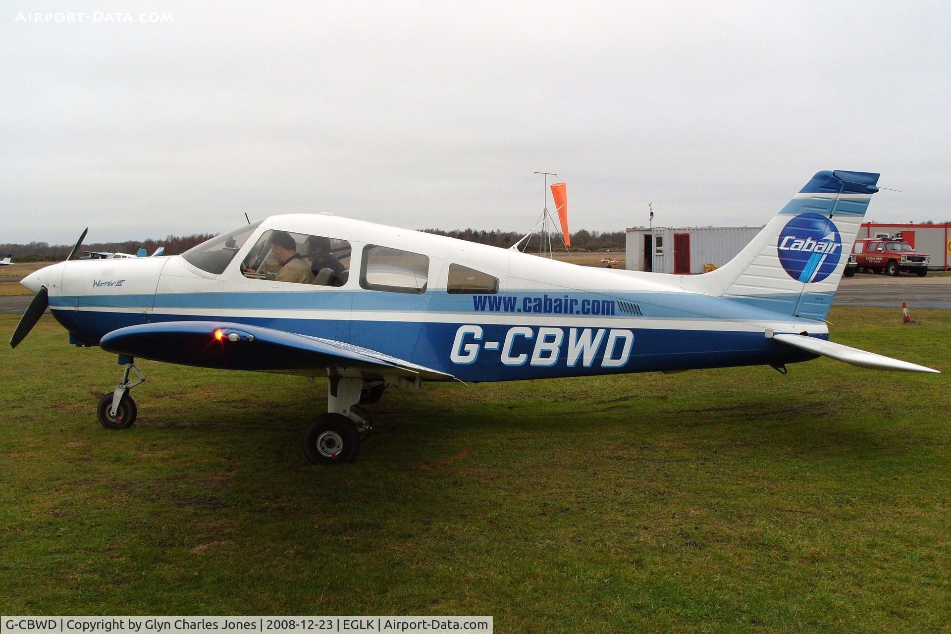 G-CBWD, 2002 Piper PA-28-161 Cherokee Warrior III C/N 2842160, Previously N5357G. Getting ready for another training flight. Operated by Cabair.