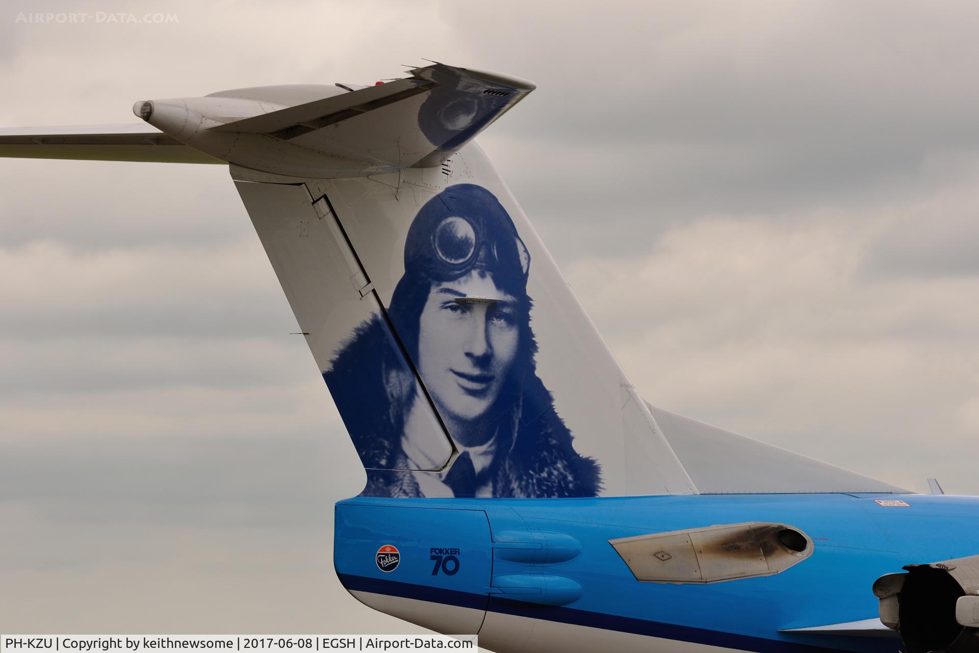 PH-KZU, 1995 Fokker 70 (F-28-0070) C/N 11543, Anthony Fokker on the fin.