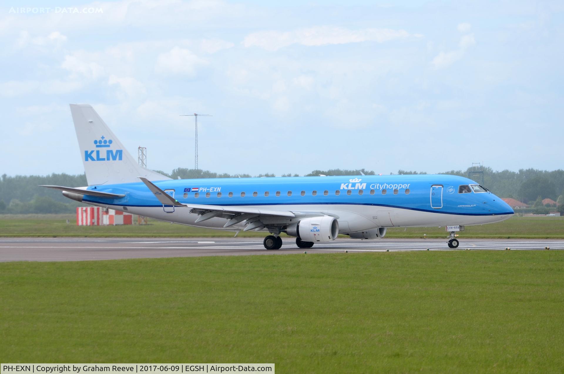PH-EXN, 2017 Embraer ERJ-175STD (ERJ-170-200) C/N 17000659, About to depart from Norwich.