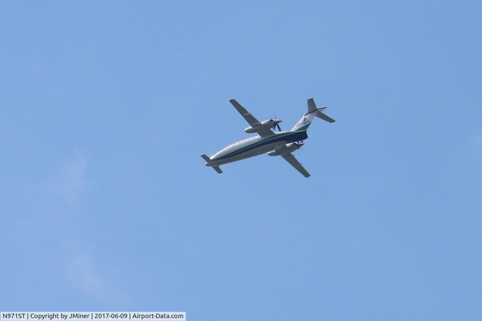 N971ST, Piaggio P-180 C/N 1219, Flying over W Dundee, IL.